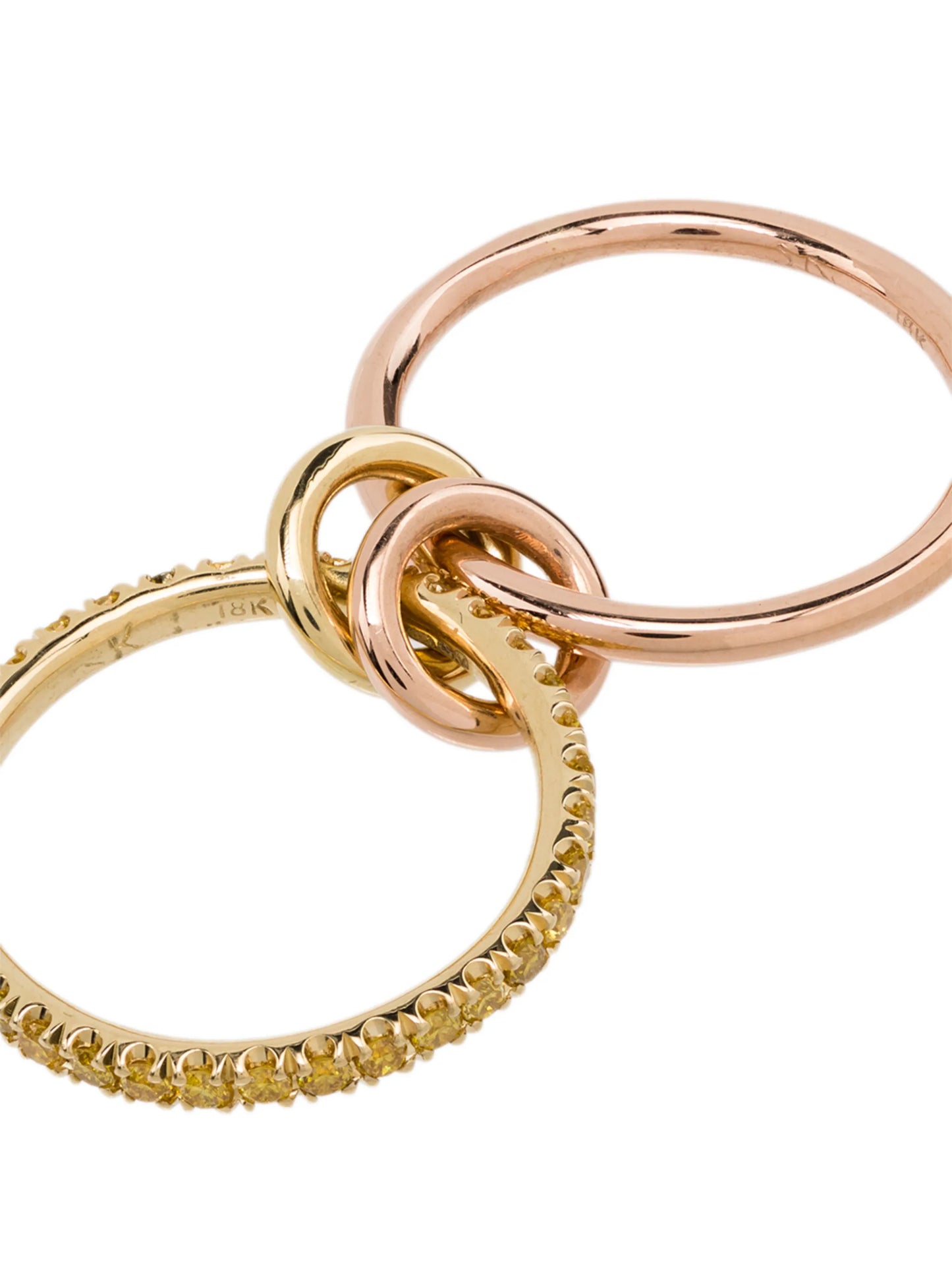 18kt yellow and rose gold Marigold yellow diamond link ring
