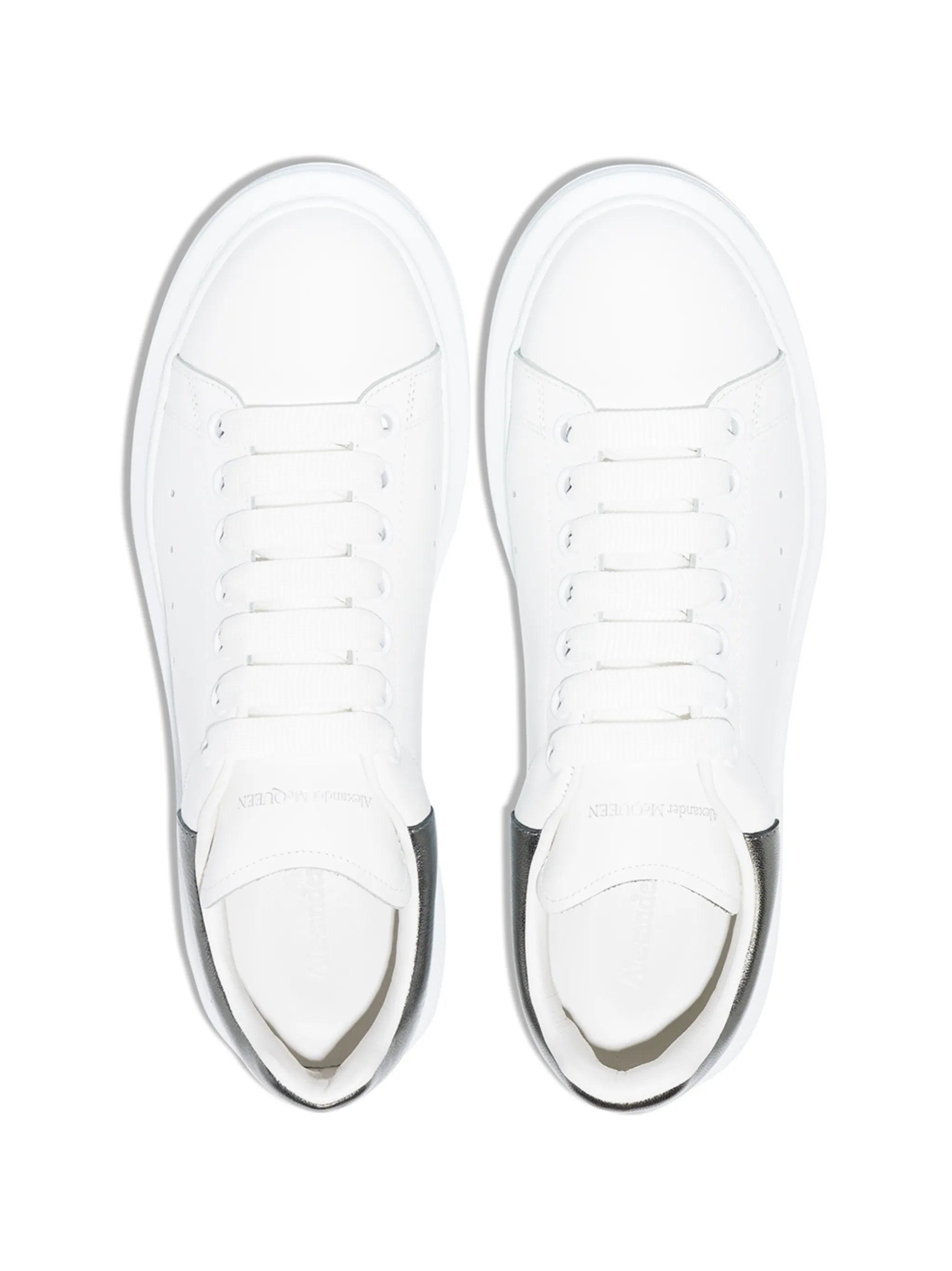 Oversized metallic leather sneakers
