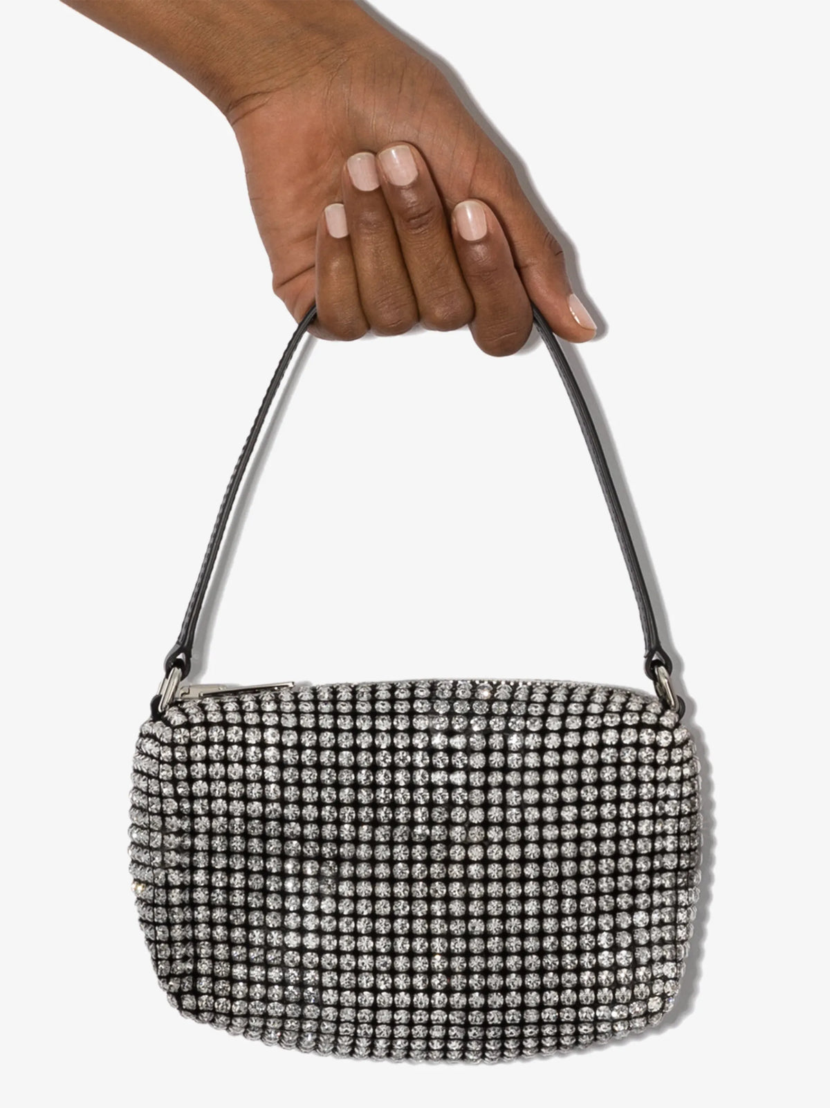 Heiress pouch in crystal hotfix mesh bag