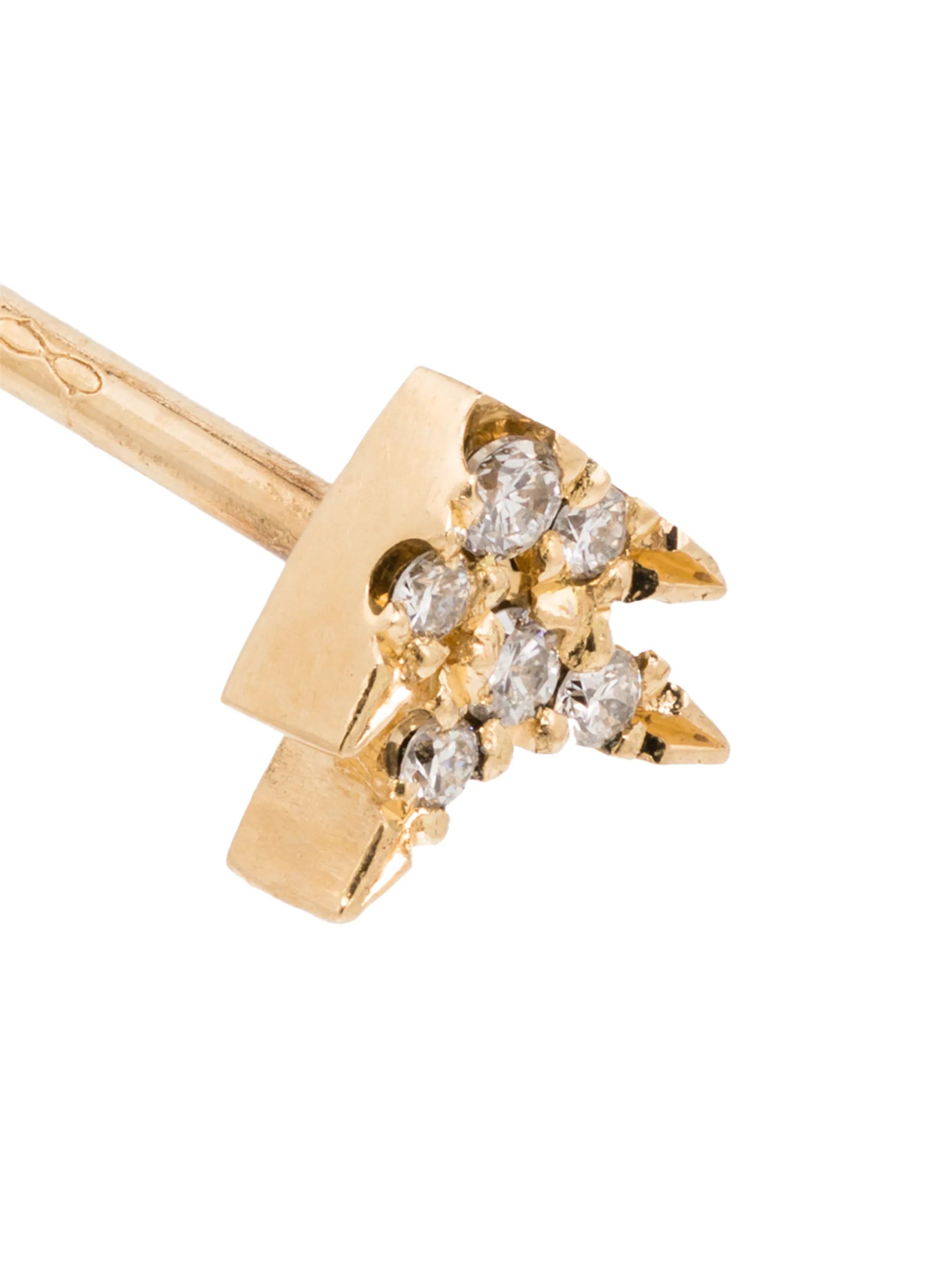 18kt yellow gold Double Arrow diamond earring