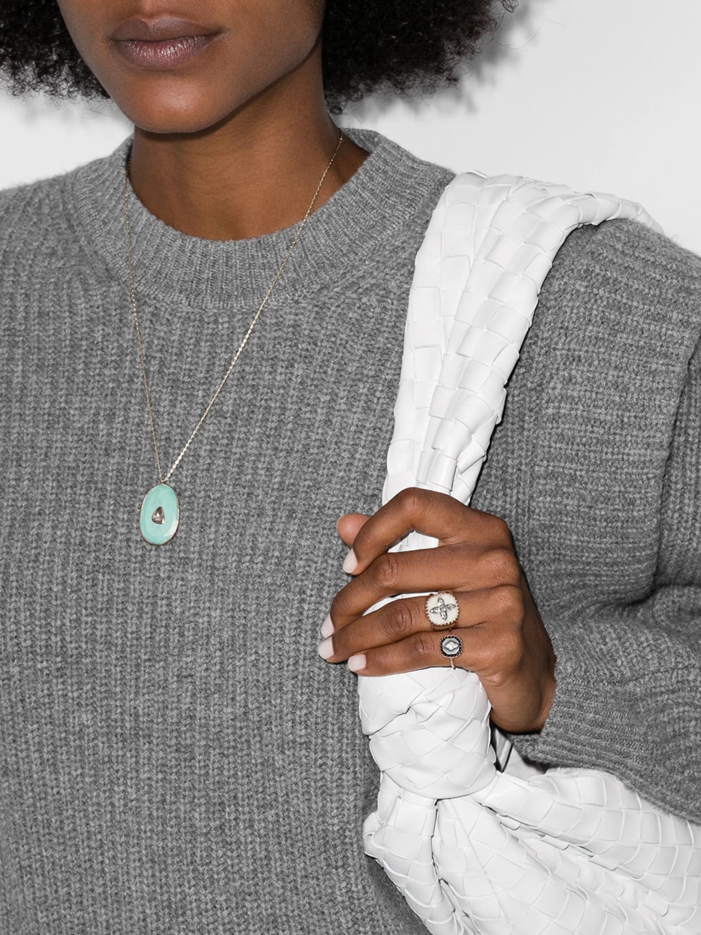 9kt rose gold Bowie No 2 diamond cross ring