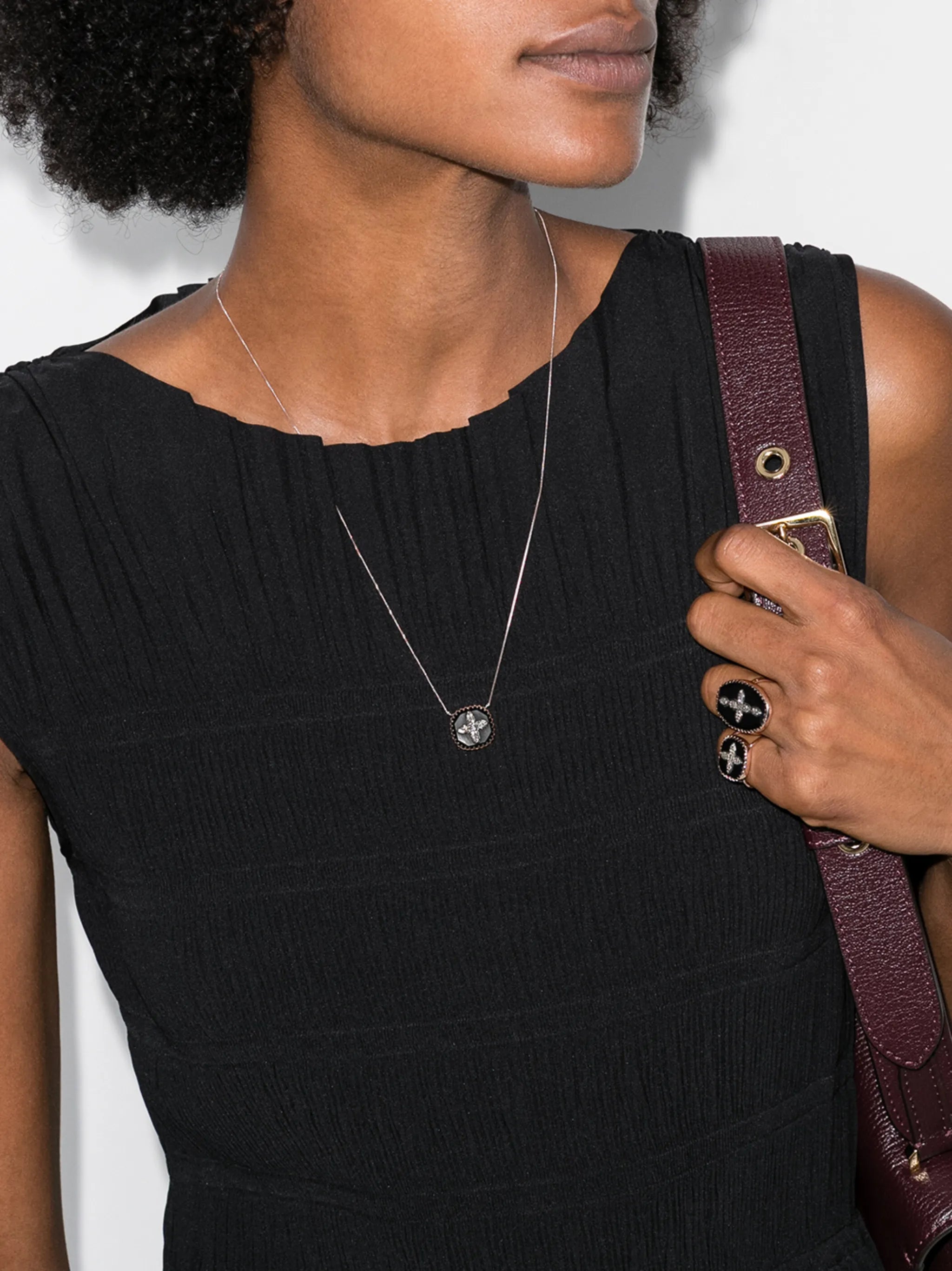 9kt rose gold Bowie N°2 diamond cross ring