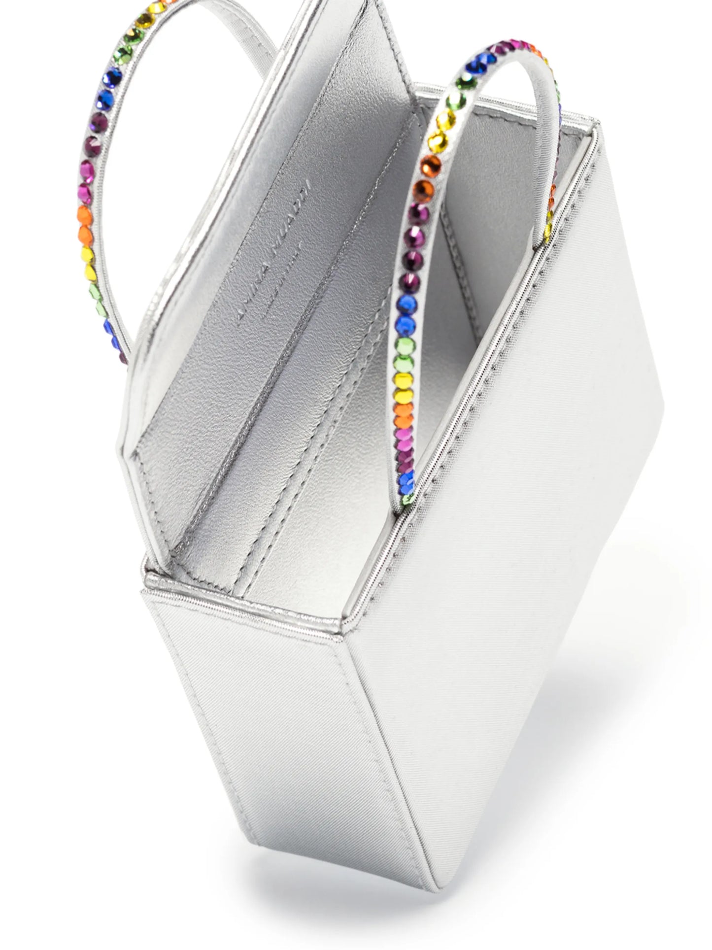 satin crystal-embellished mini bag