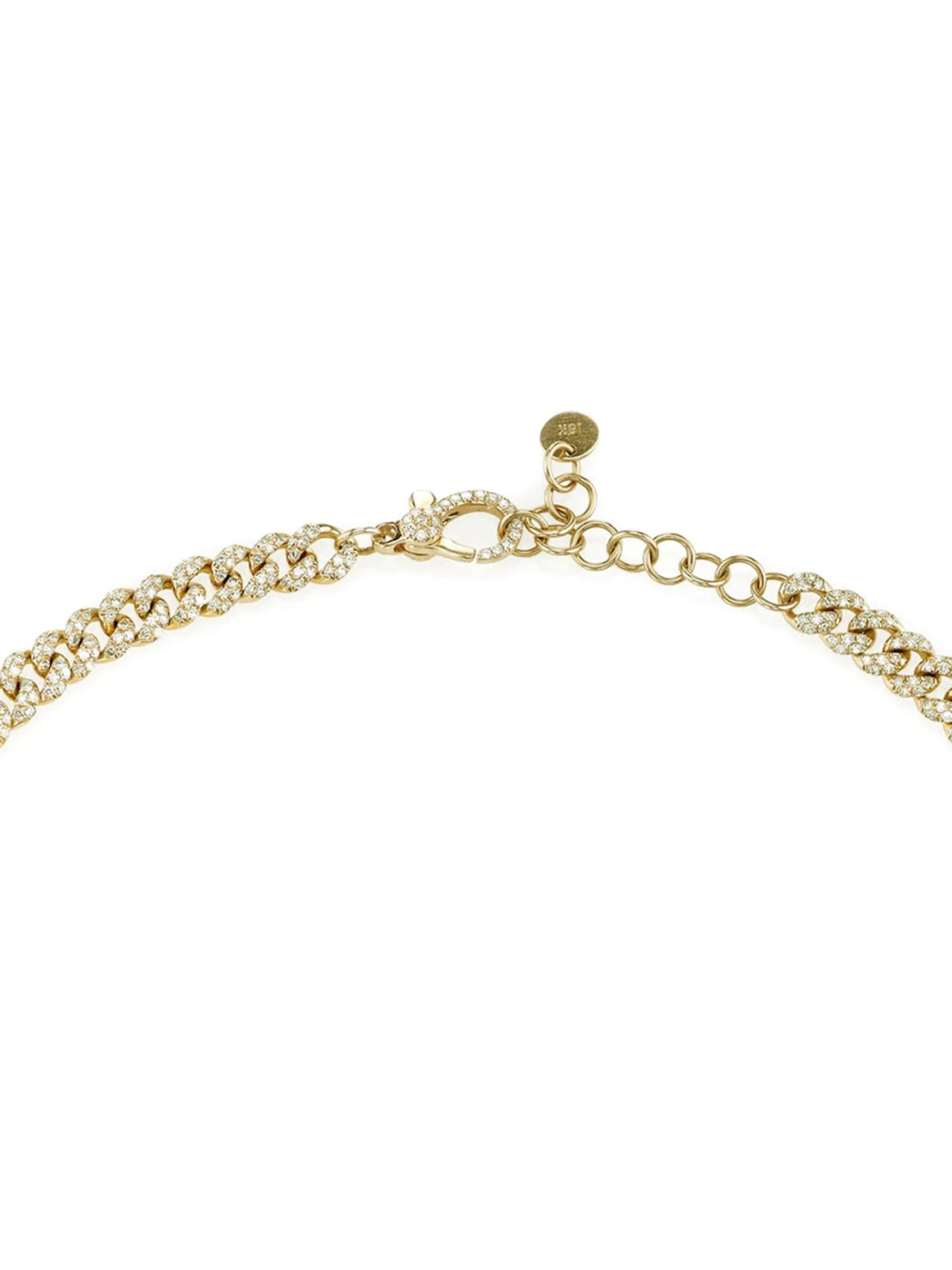 18kt yellow gold pavé diamond curb chain choker