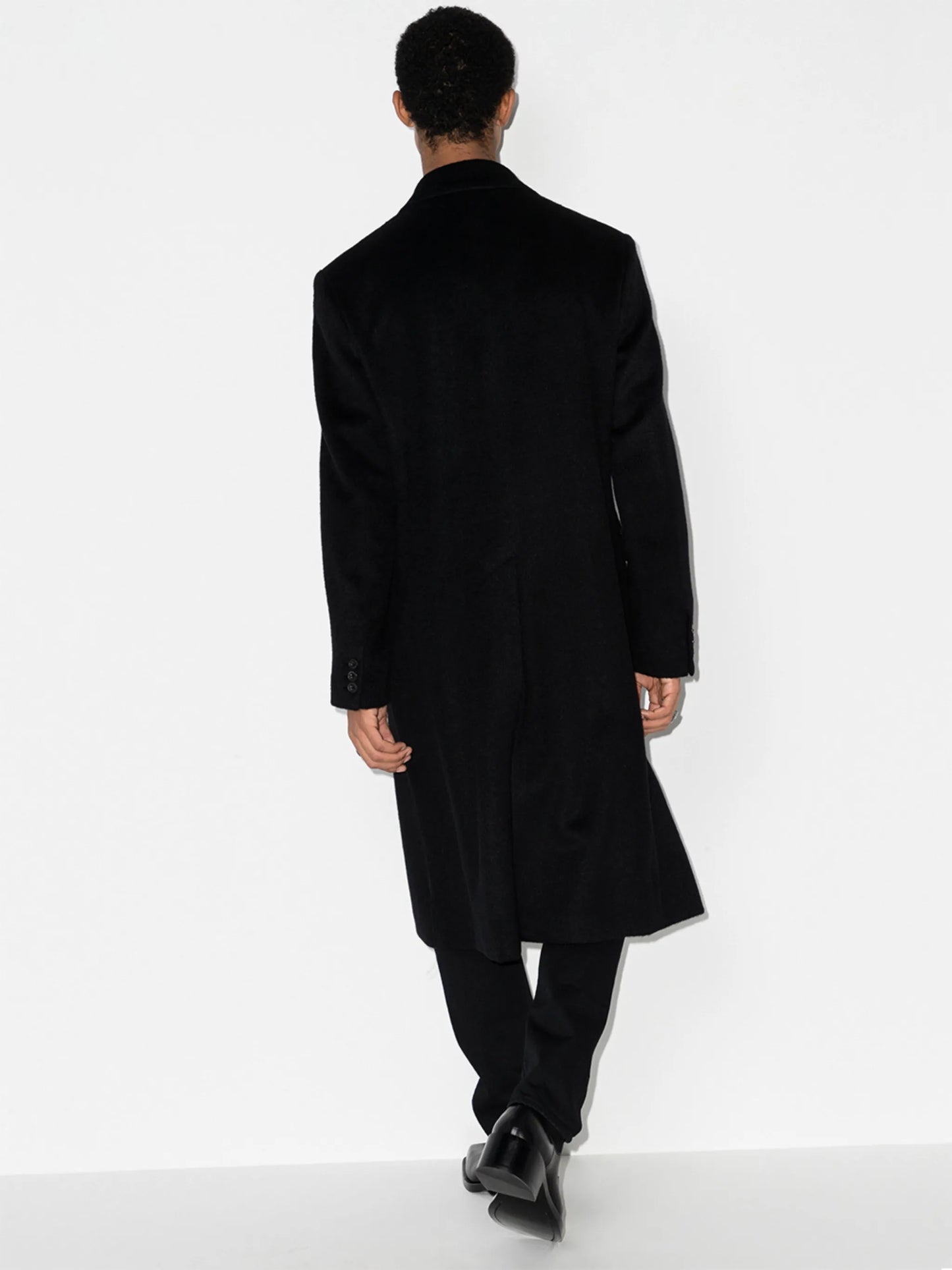 peak-lapel double-breasted coat