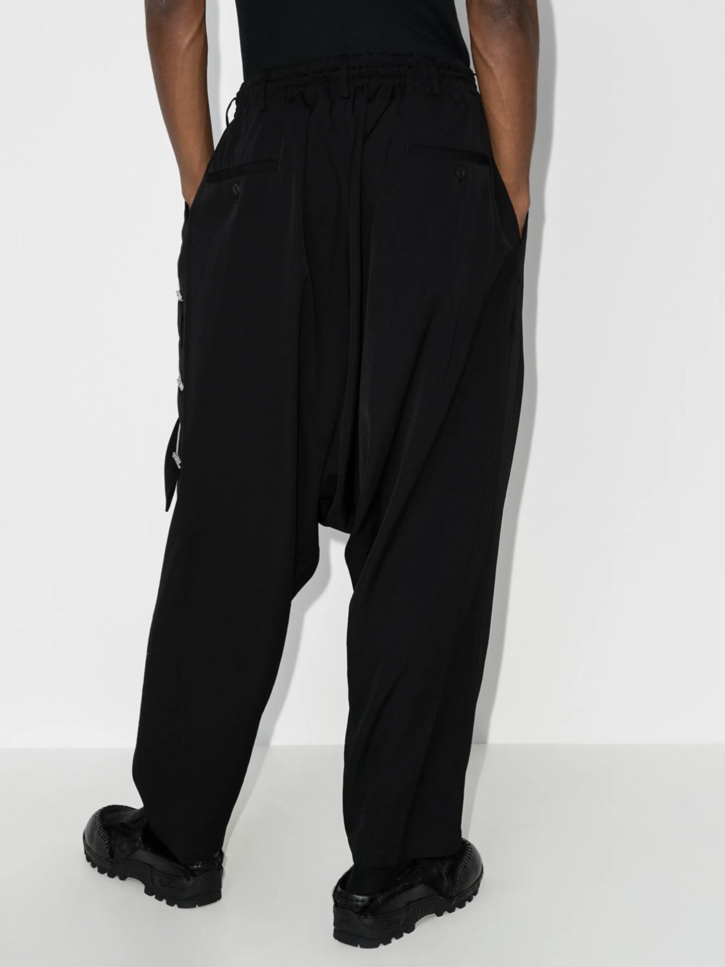 multi-zip detail wool trousers