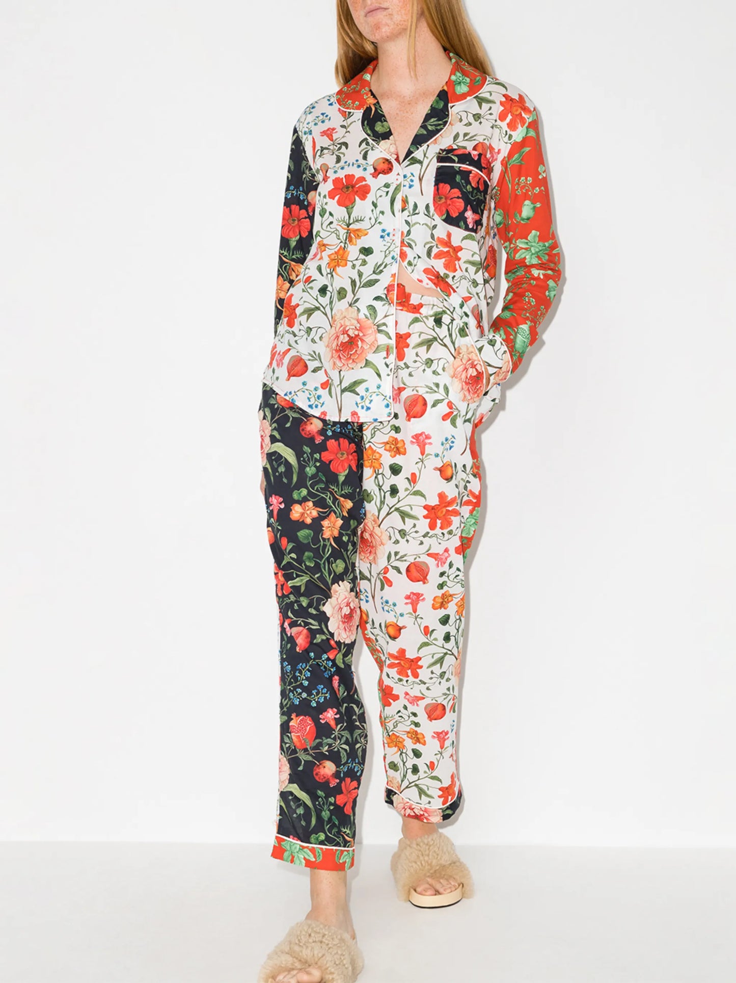 Persephone floral-print two-piece pyjamas