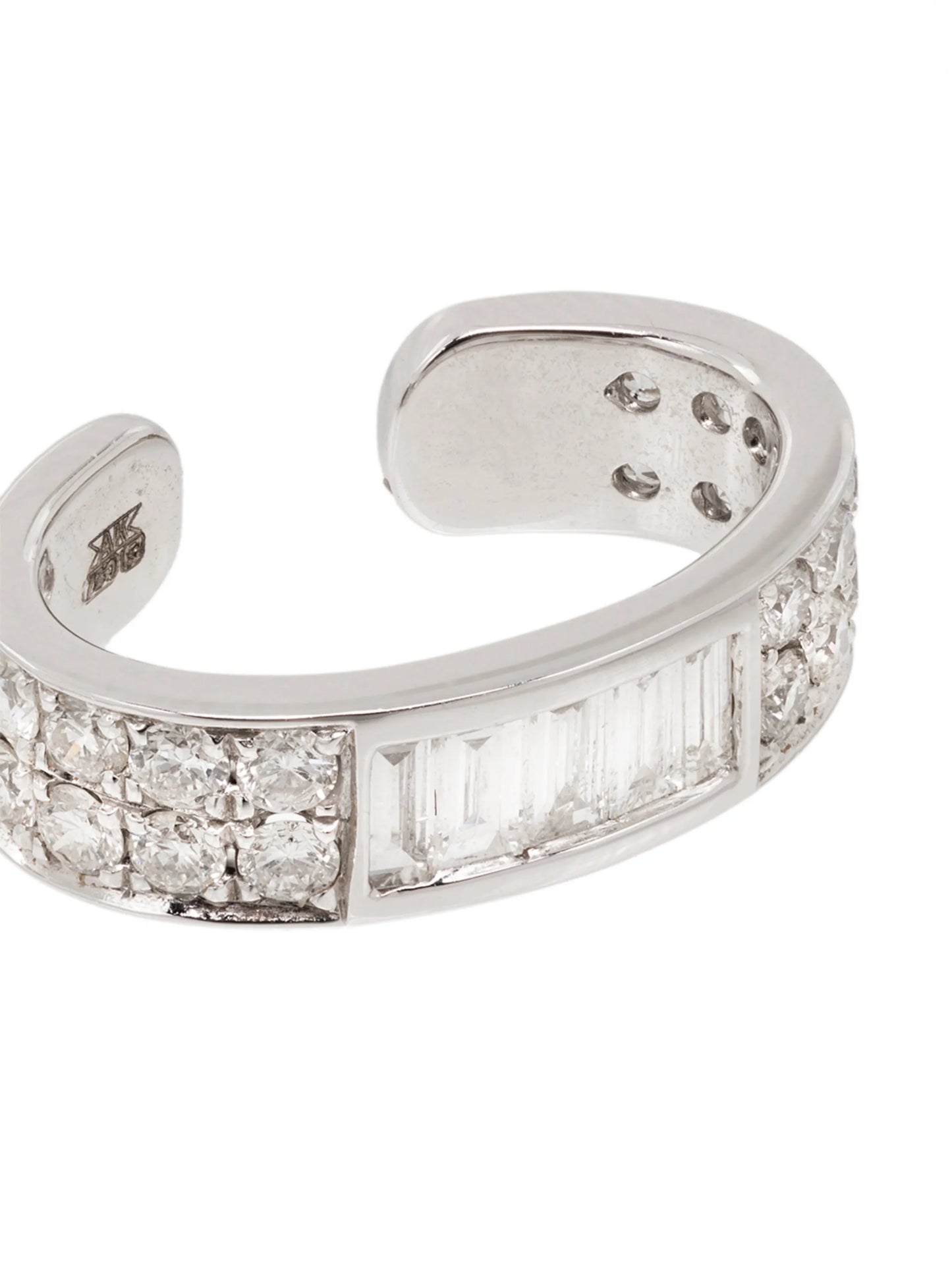 18kt white gold baguette diamond ear cuff