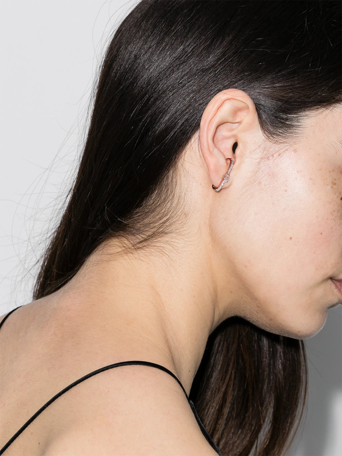 18kt rose gold pavé diamond earcuff