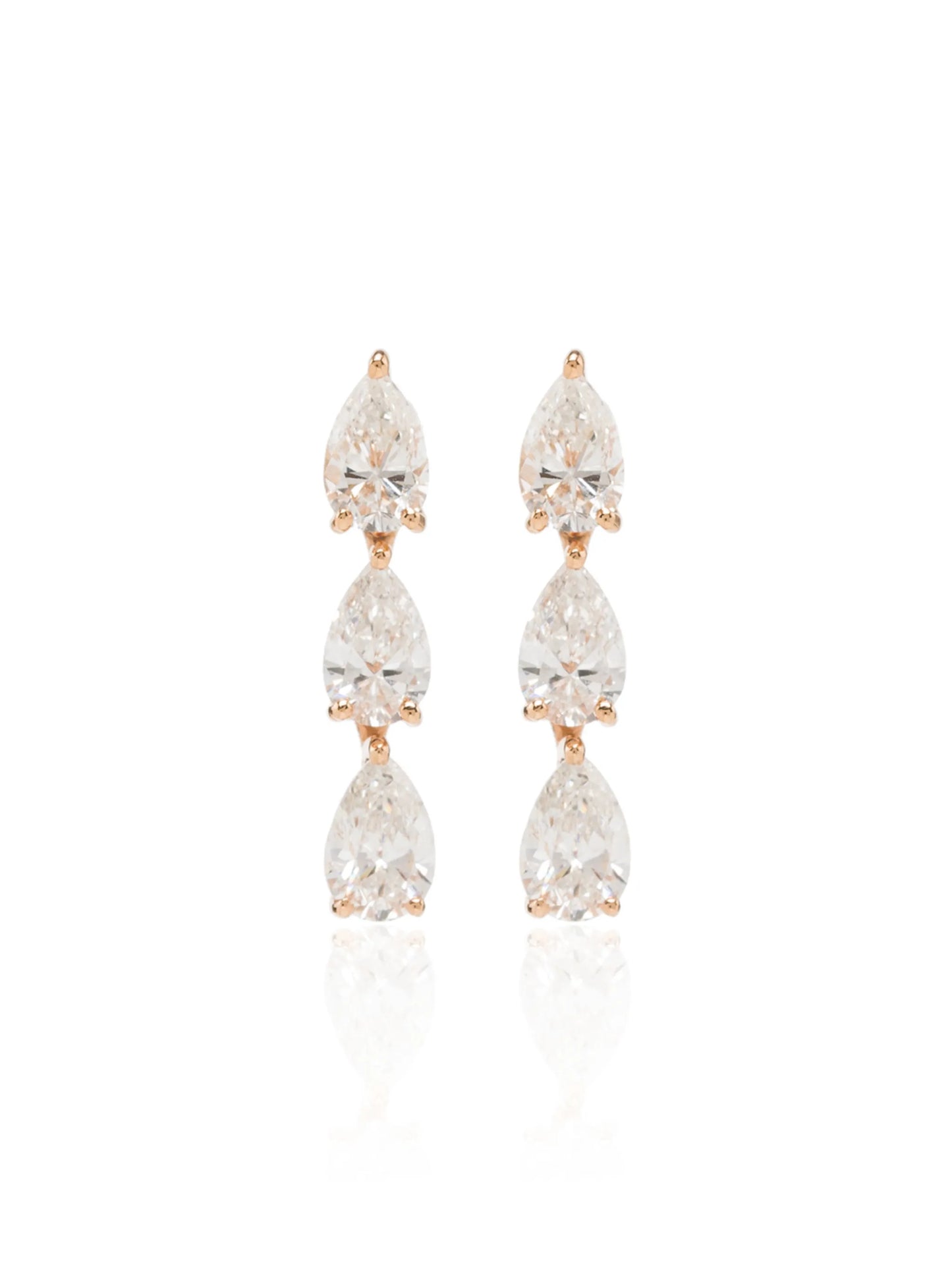 18kt rose gold Pear diamond earrings