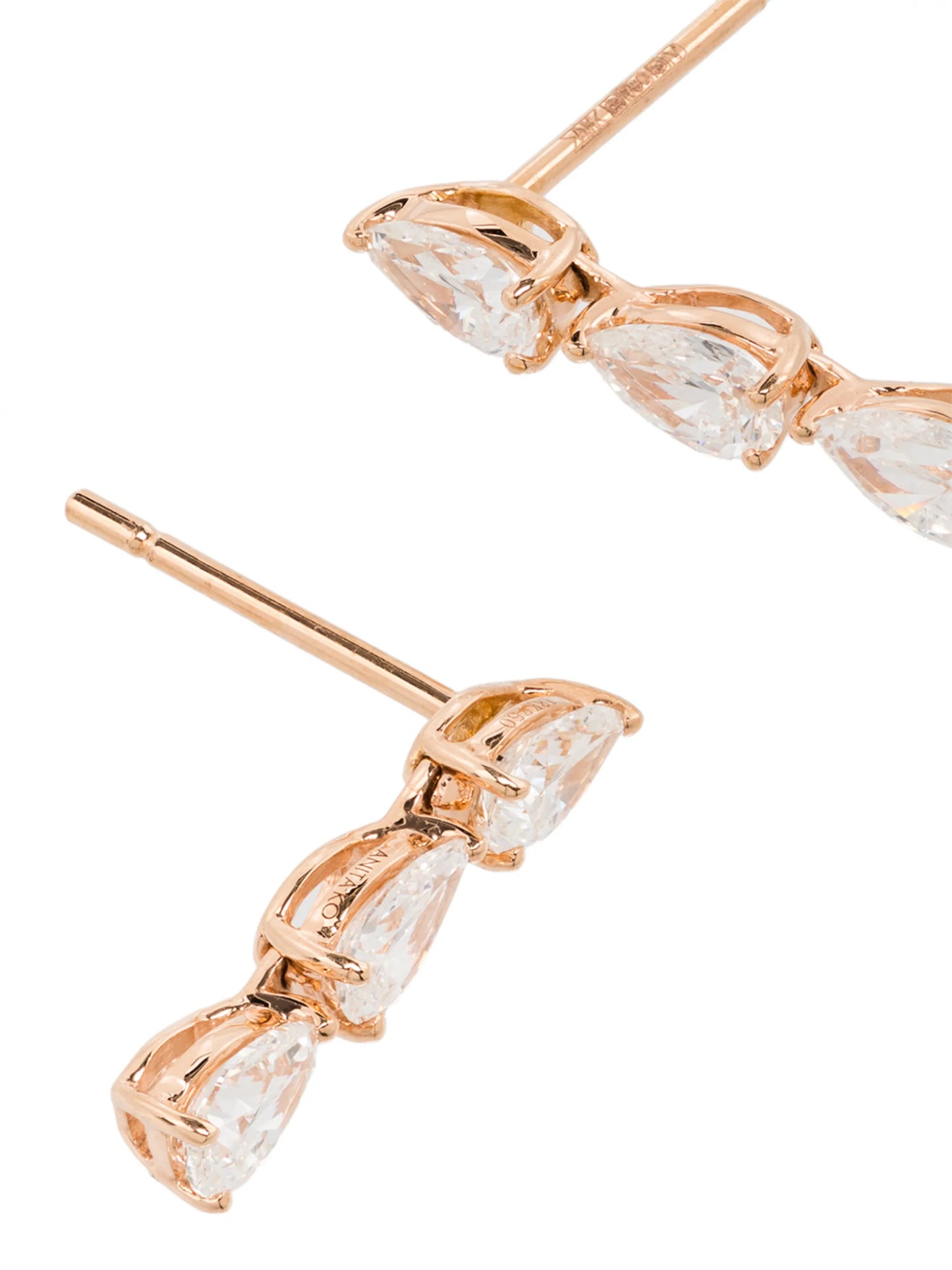 18kt rose gold Pear diamond earrings