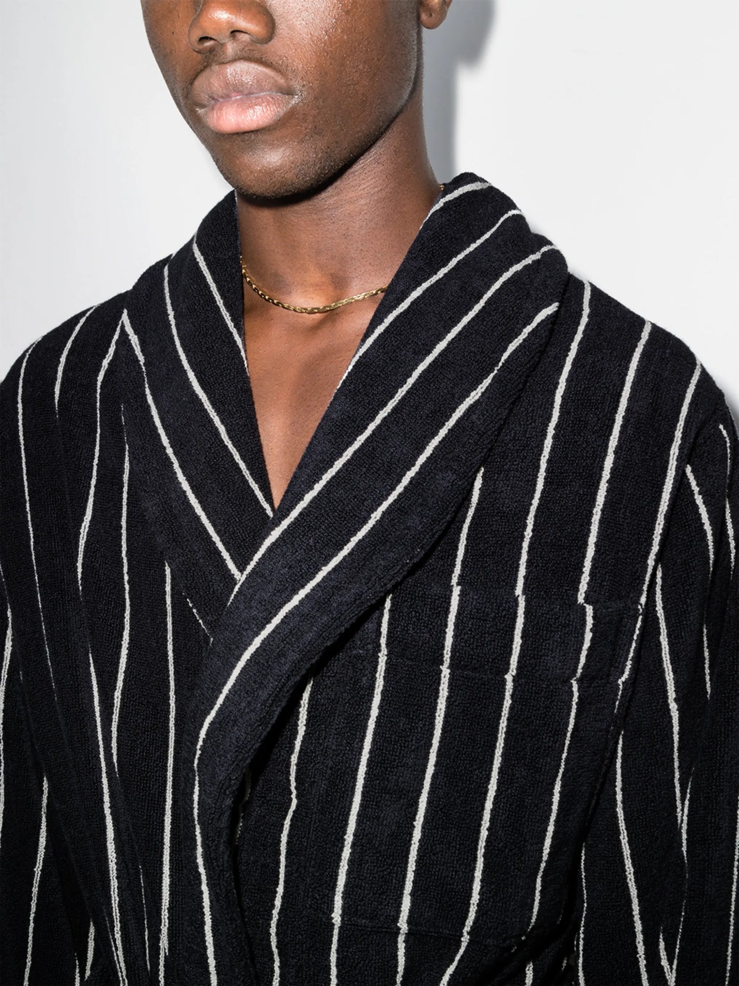 striped organic cotton dressing gown