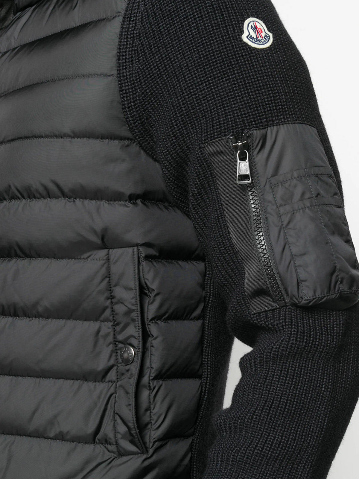 quilted-panel hooded jacket