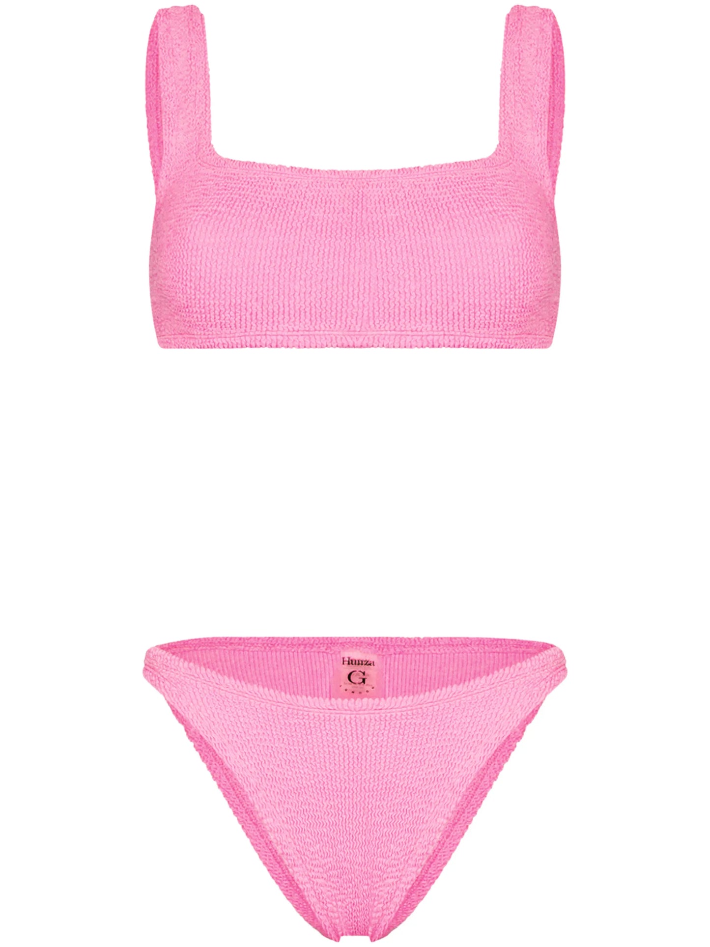 crinkled cropped bikini set