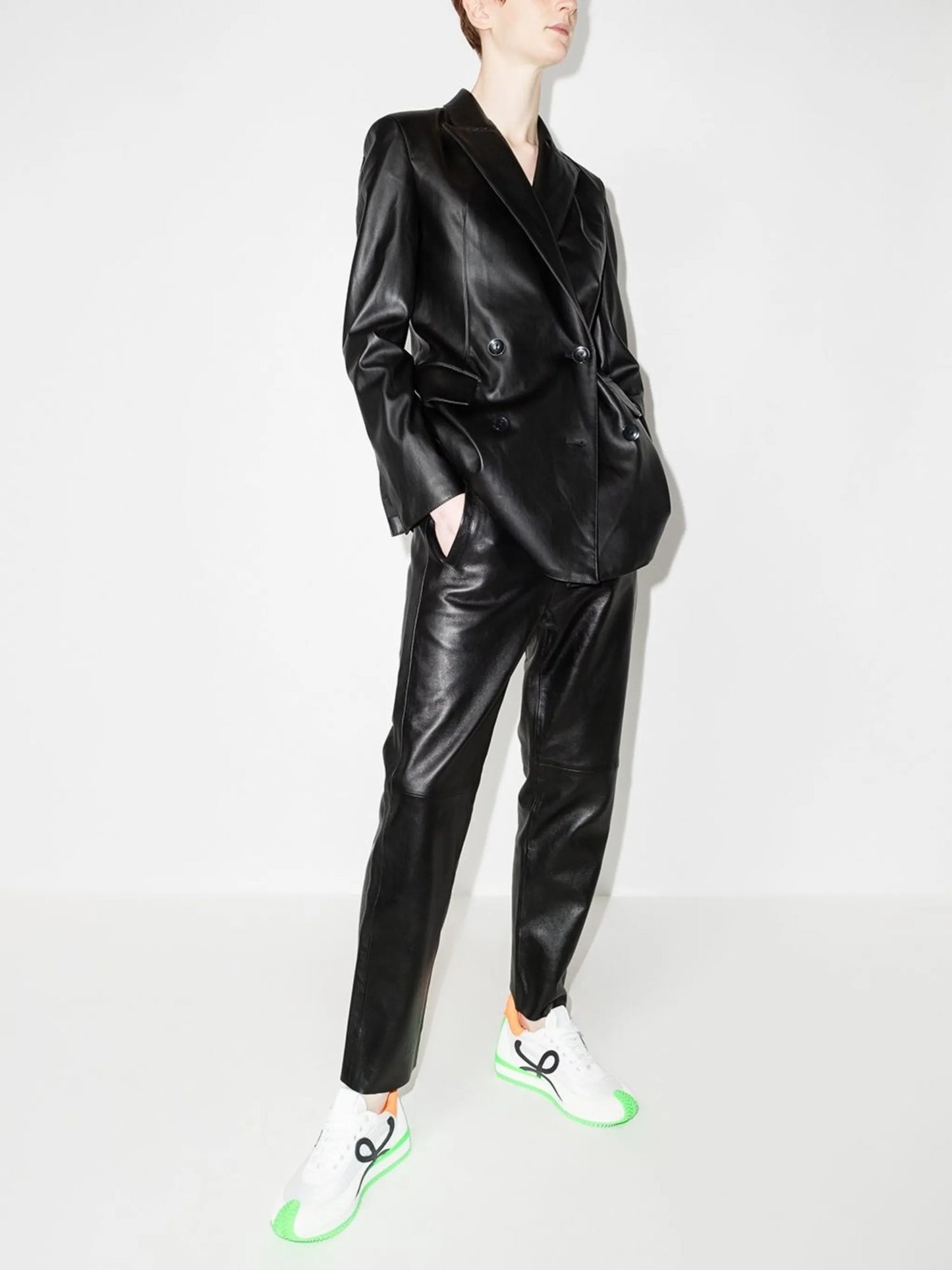 Noni leather track pants