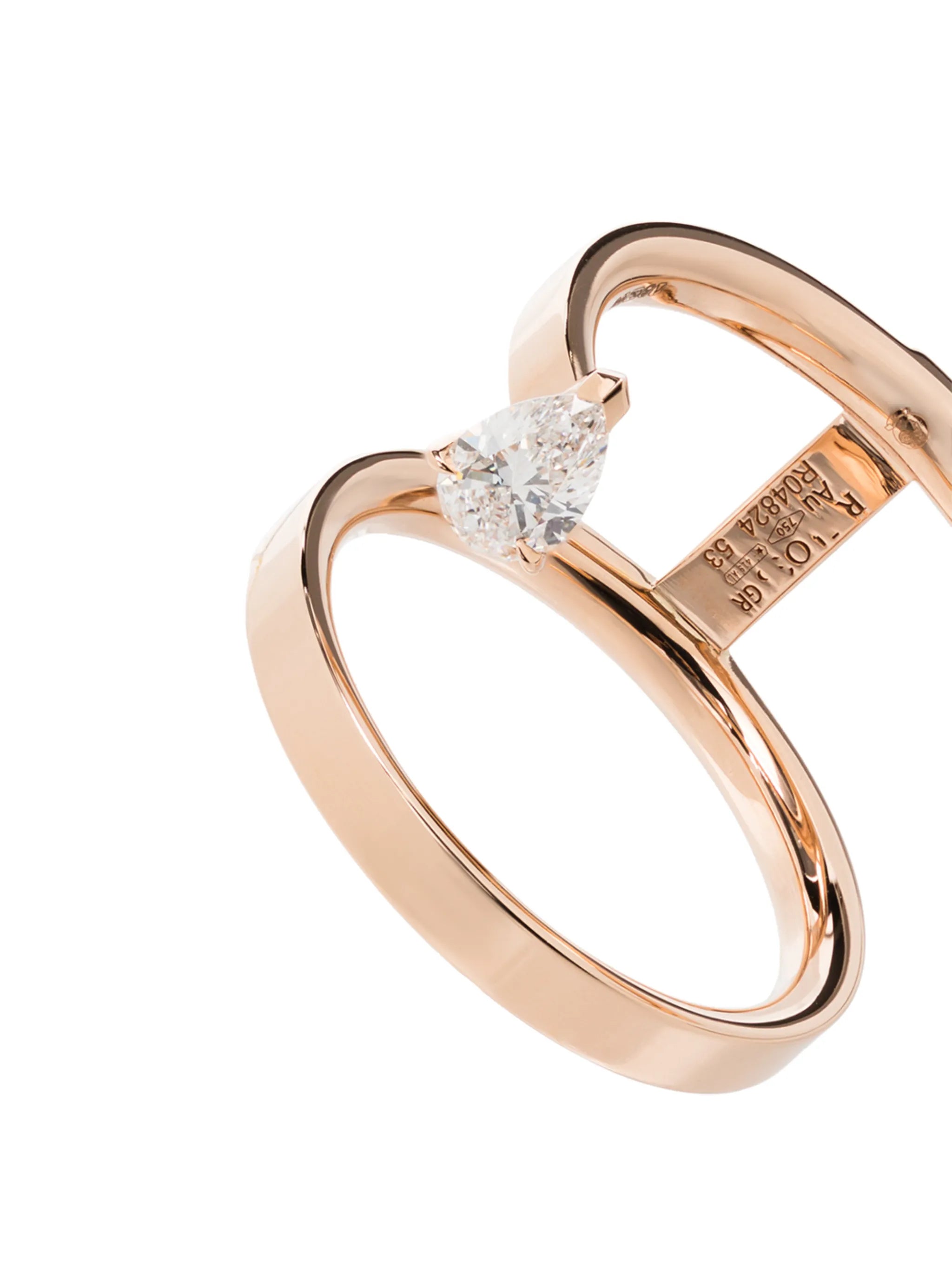 Serti Sur Vide 18kt rose gold diamond ring