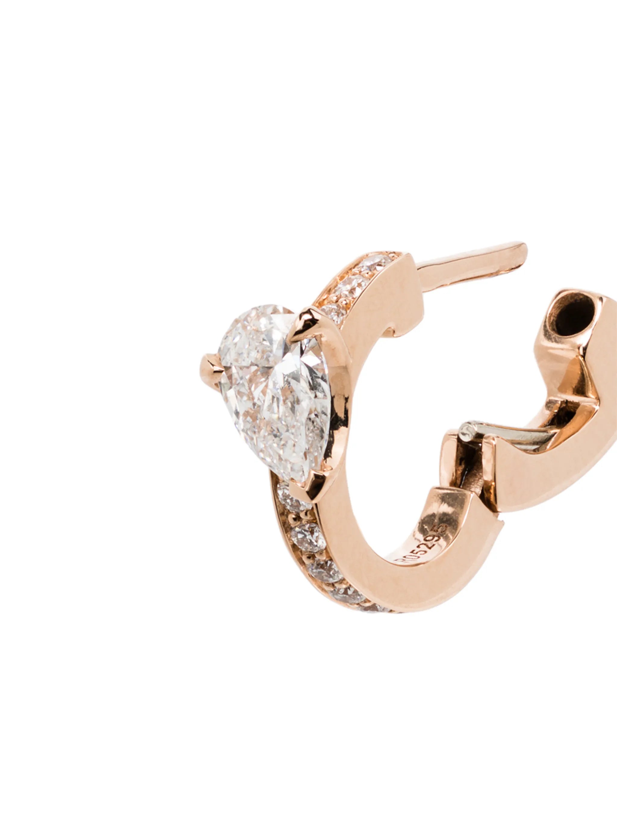 18kt rose gold Harvest diamond huggie earring