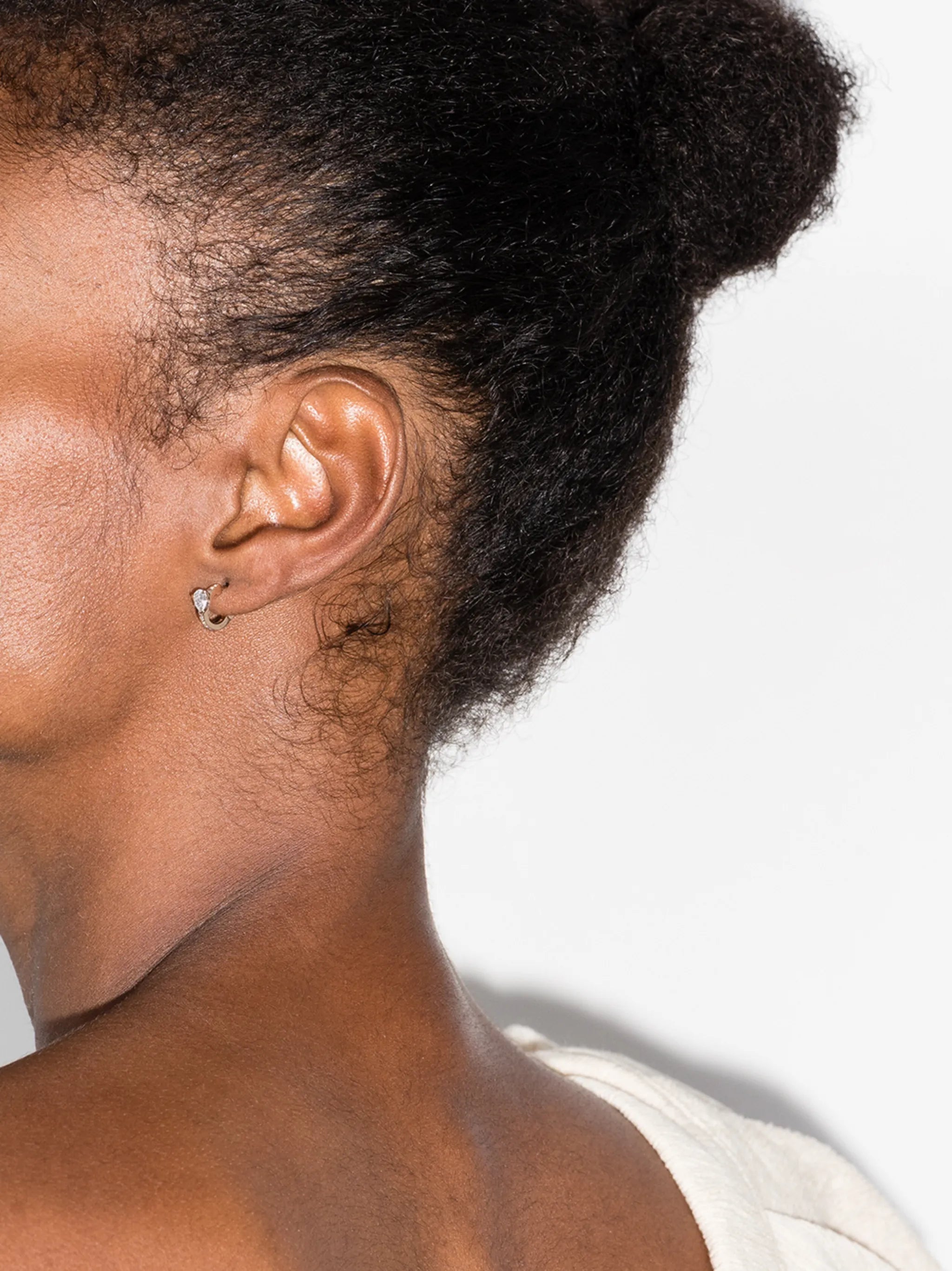 18kt rose gold Harvest diamond huggie earring