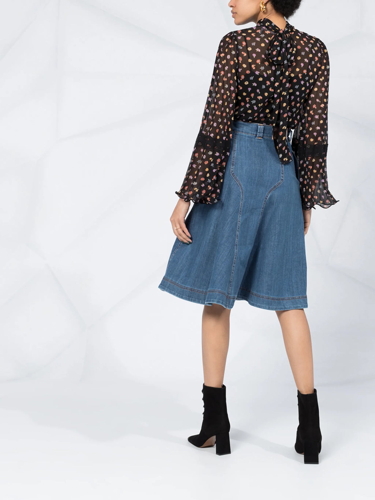 floral print pussybow blouse
