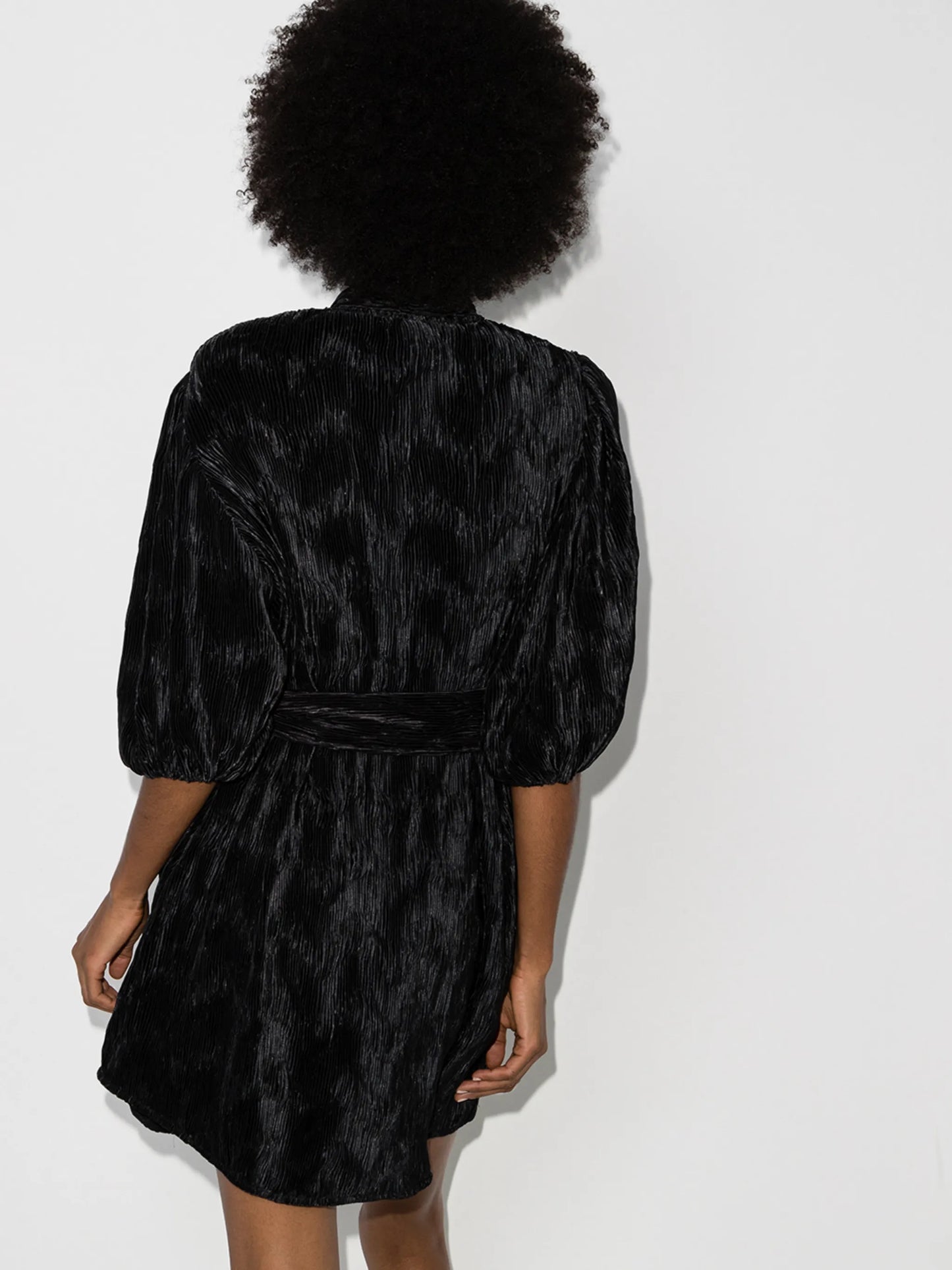 plissé-effect mini dress