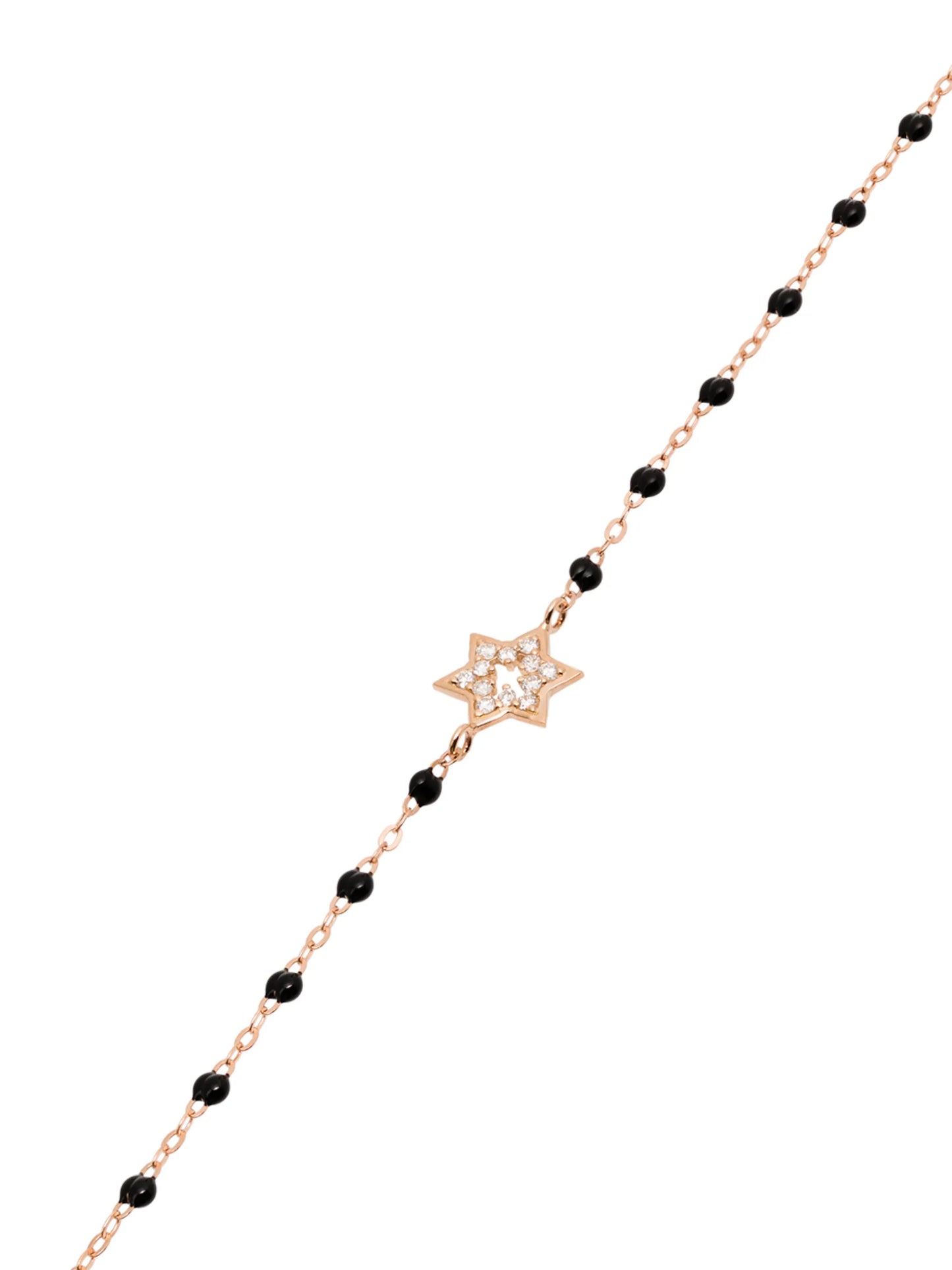 18kt rose gold diamond star beaded bracelet