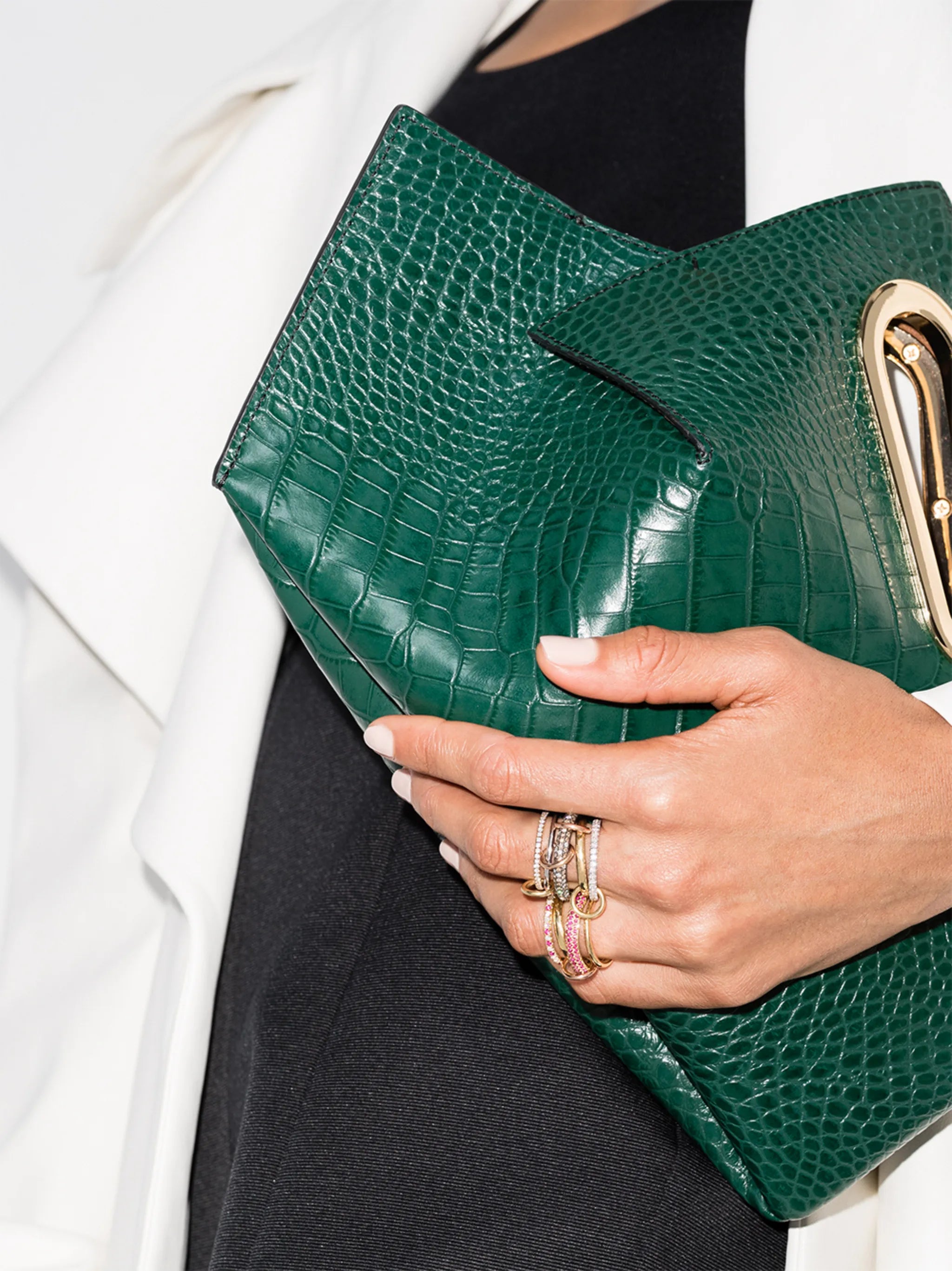 14kt yellow gold stacked Leo diamond ring