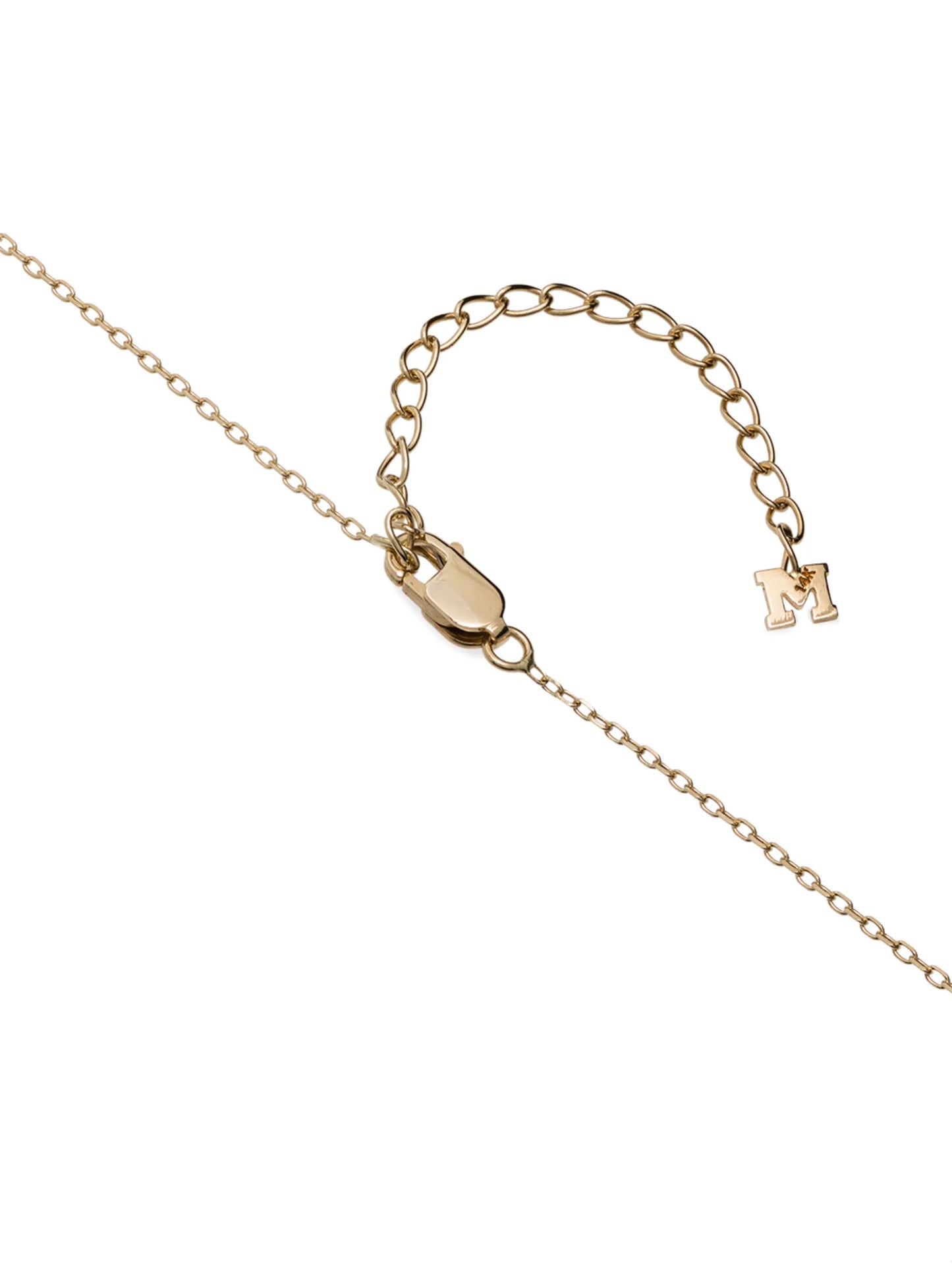 14K yellow gold V initial necklace