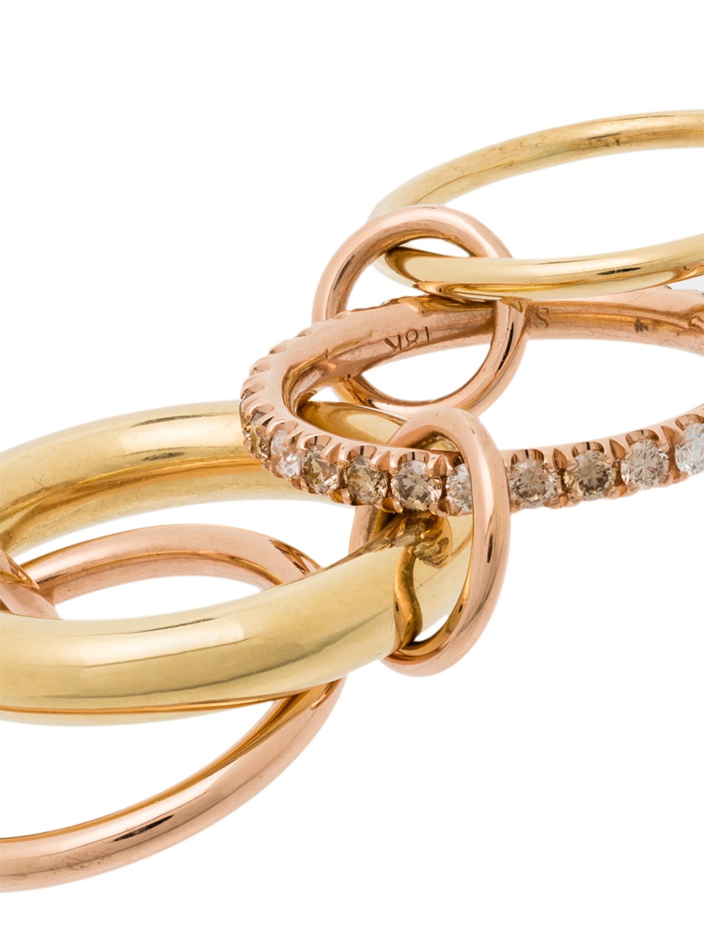18kt rose gold Luna stacked diamond ring