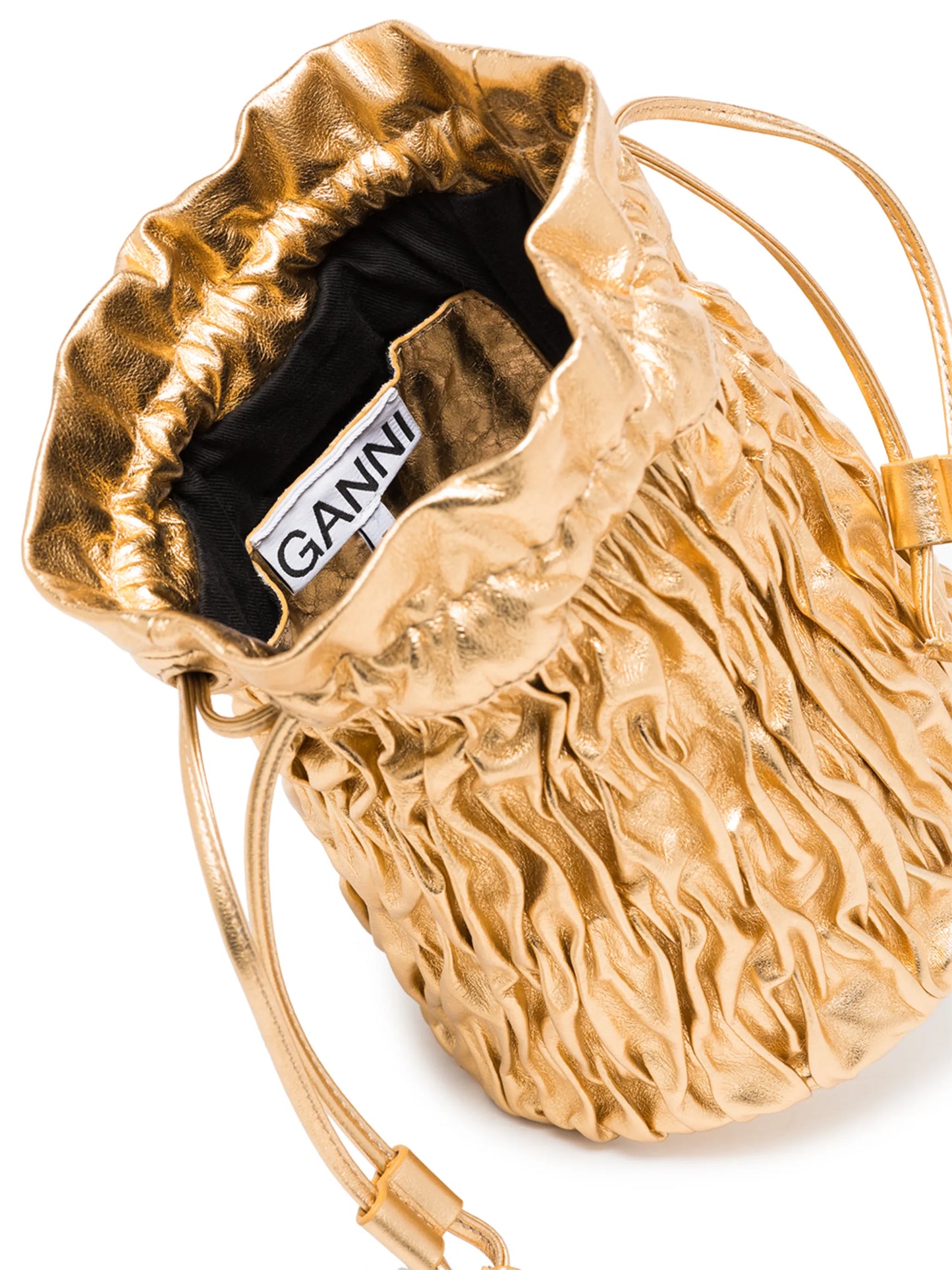 metallic ruched mini bag