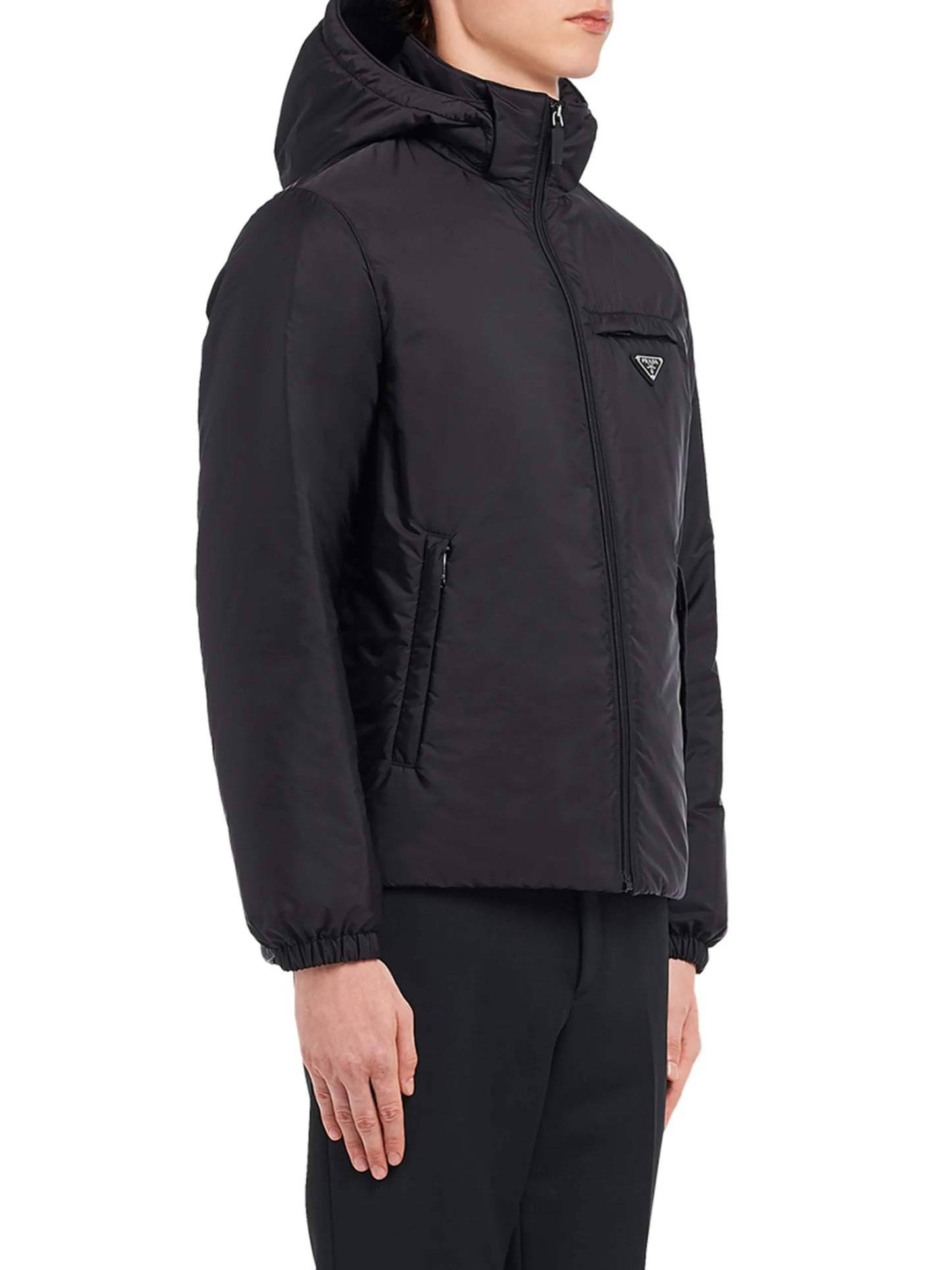Re-Nylon hooded padded coat
