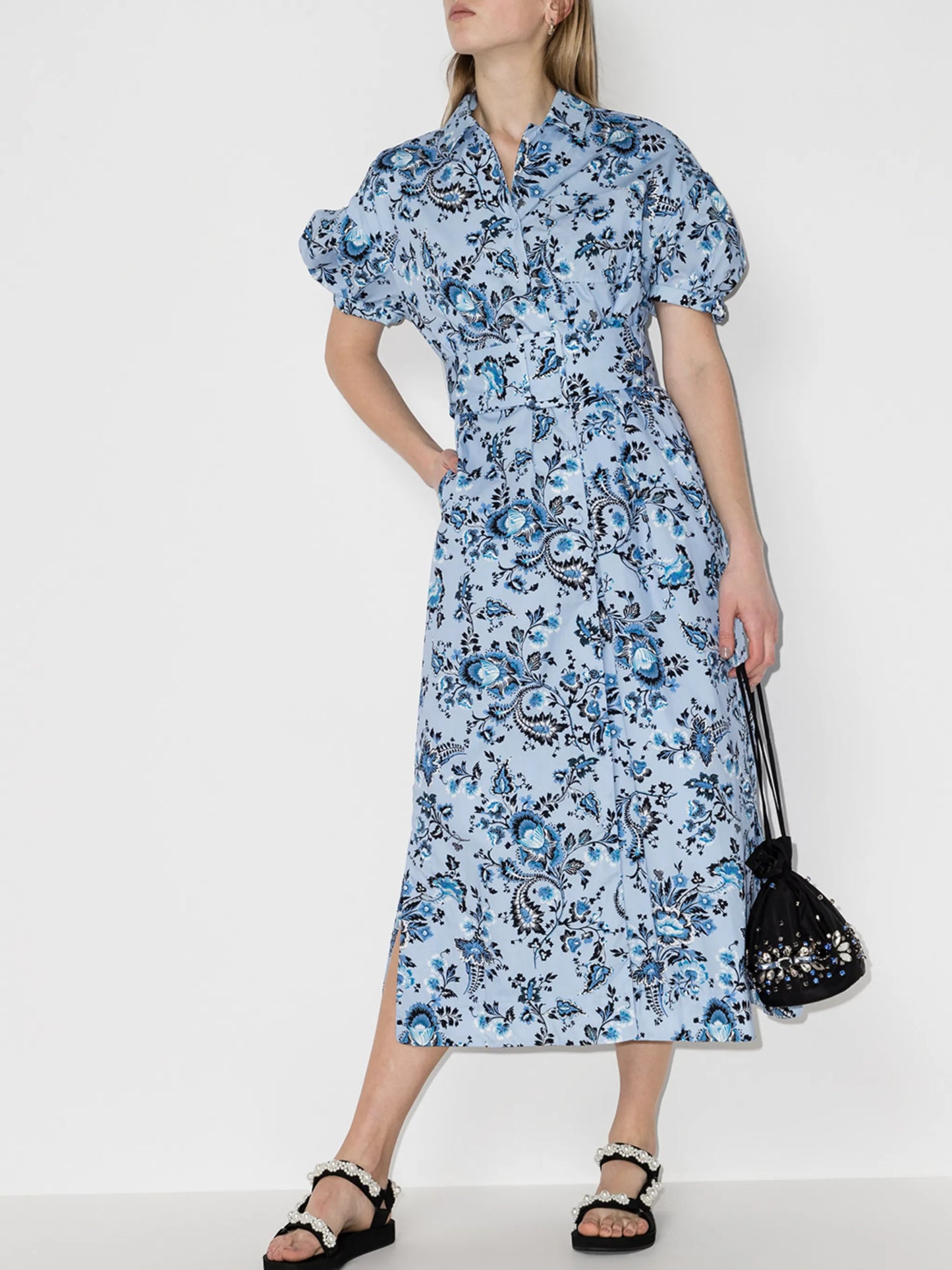 Frederick floral-print cotton midi dress