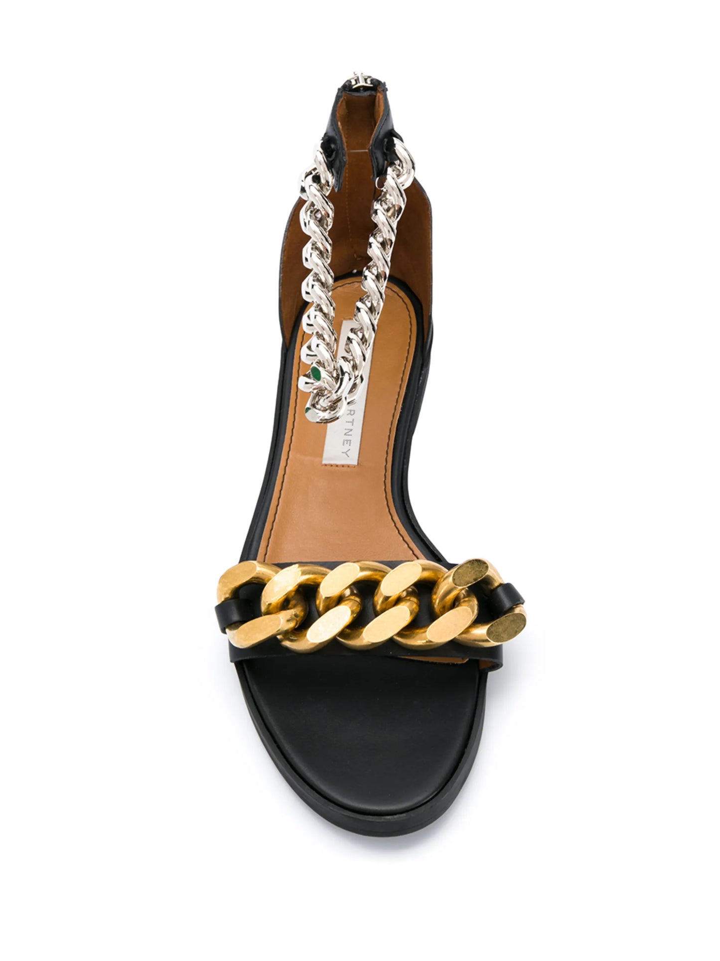 chain-detail zip-up sandals