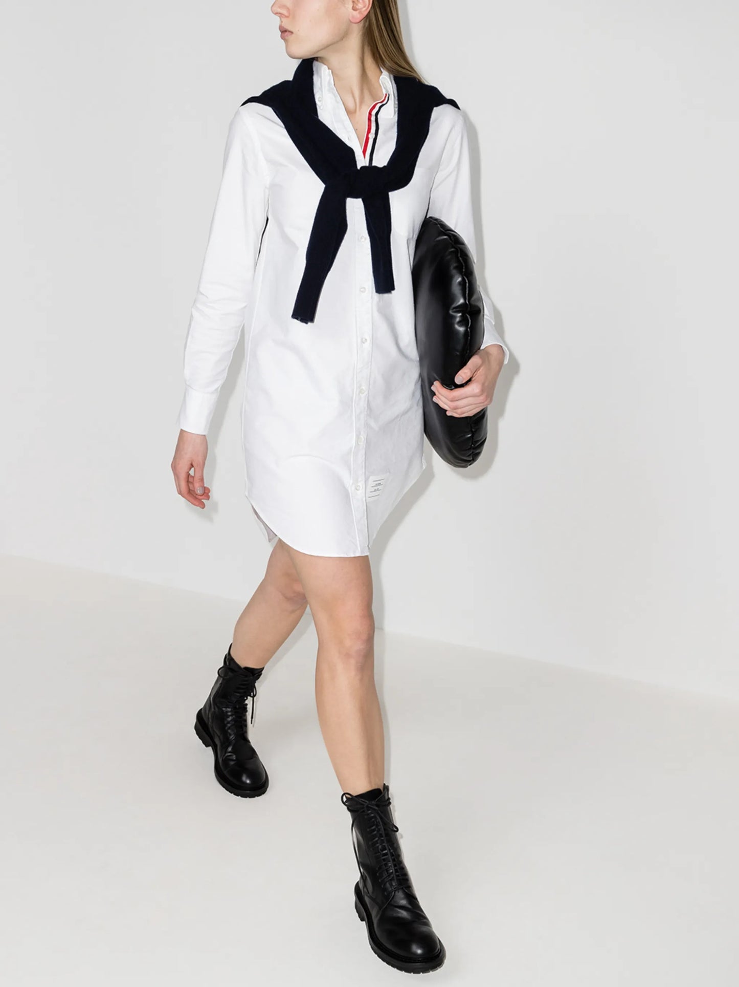 RWB-stripe mini shirtdress
