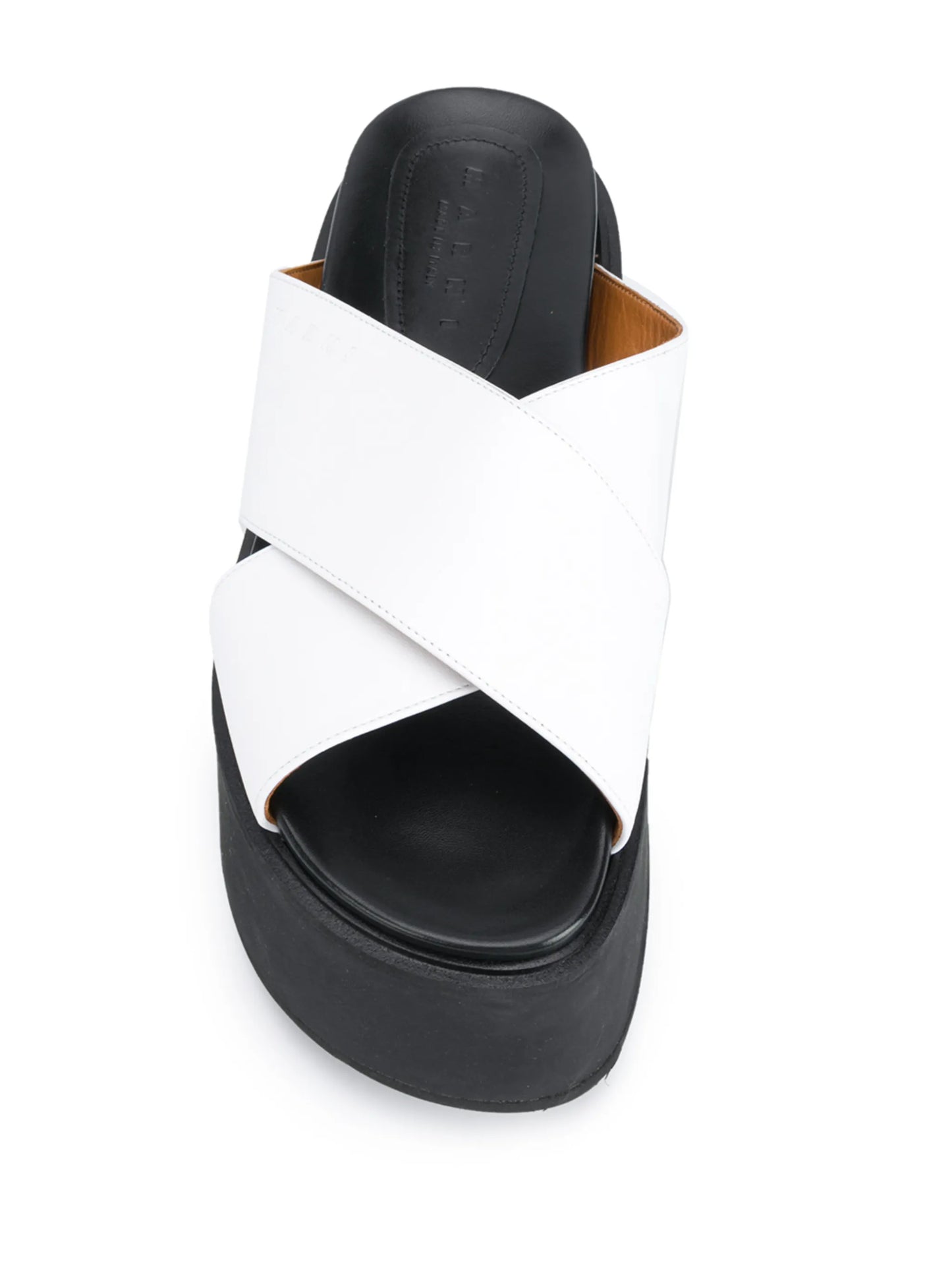 platform cross-strap leather sandals