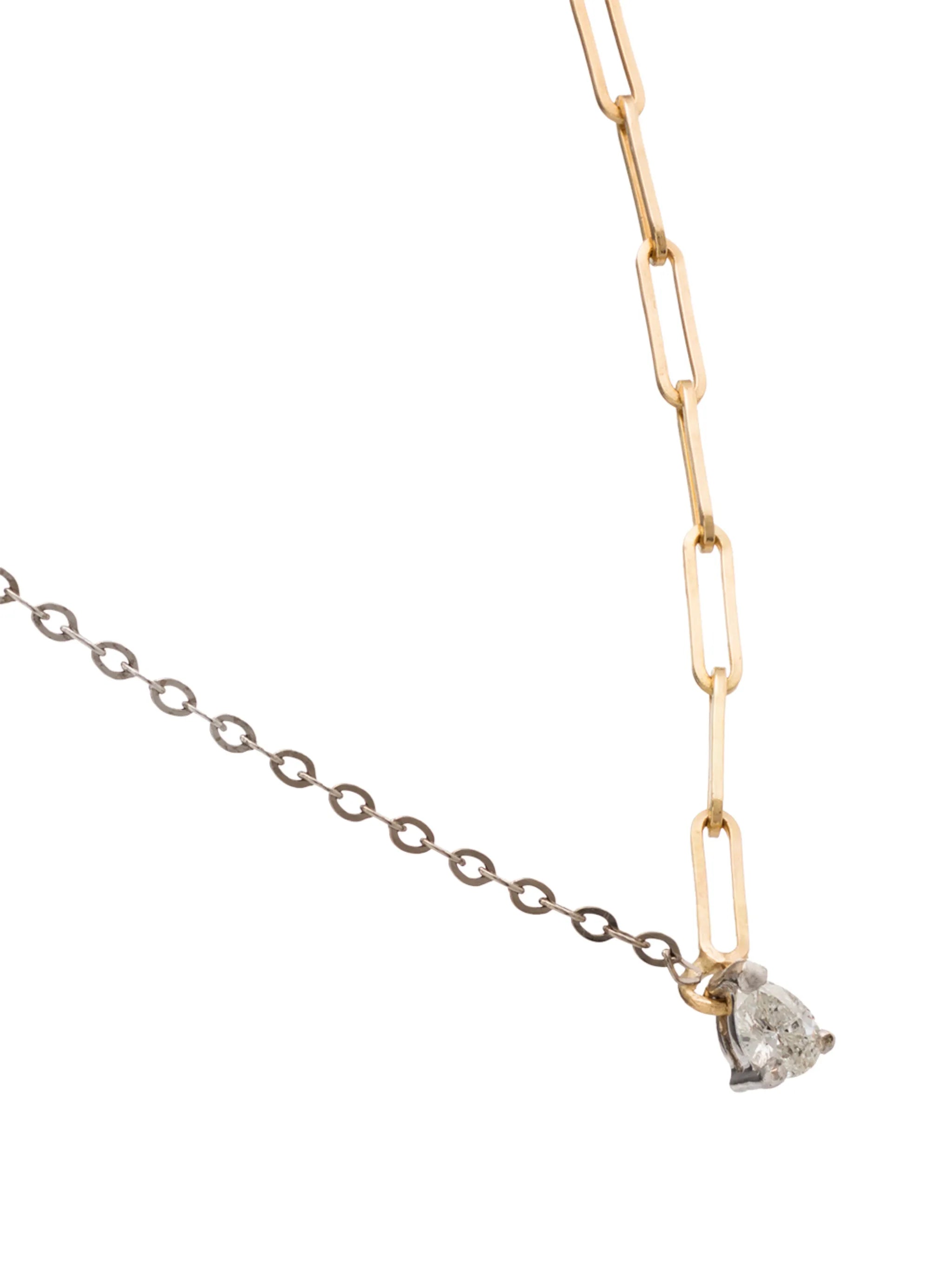 18kt white gold mixed-chain diamond necklace