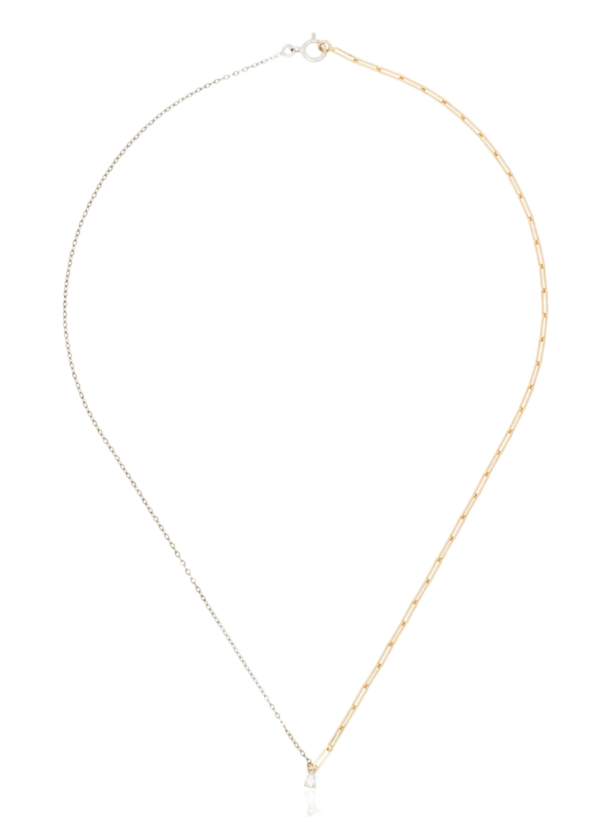 18kt white gold mixed-chain diamond necklace