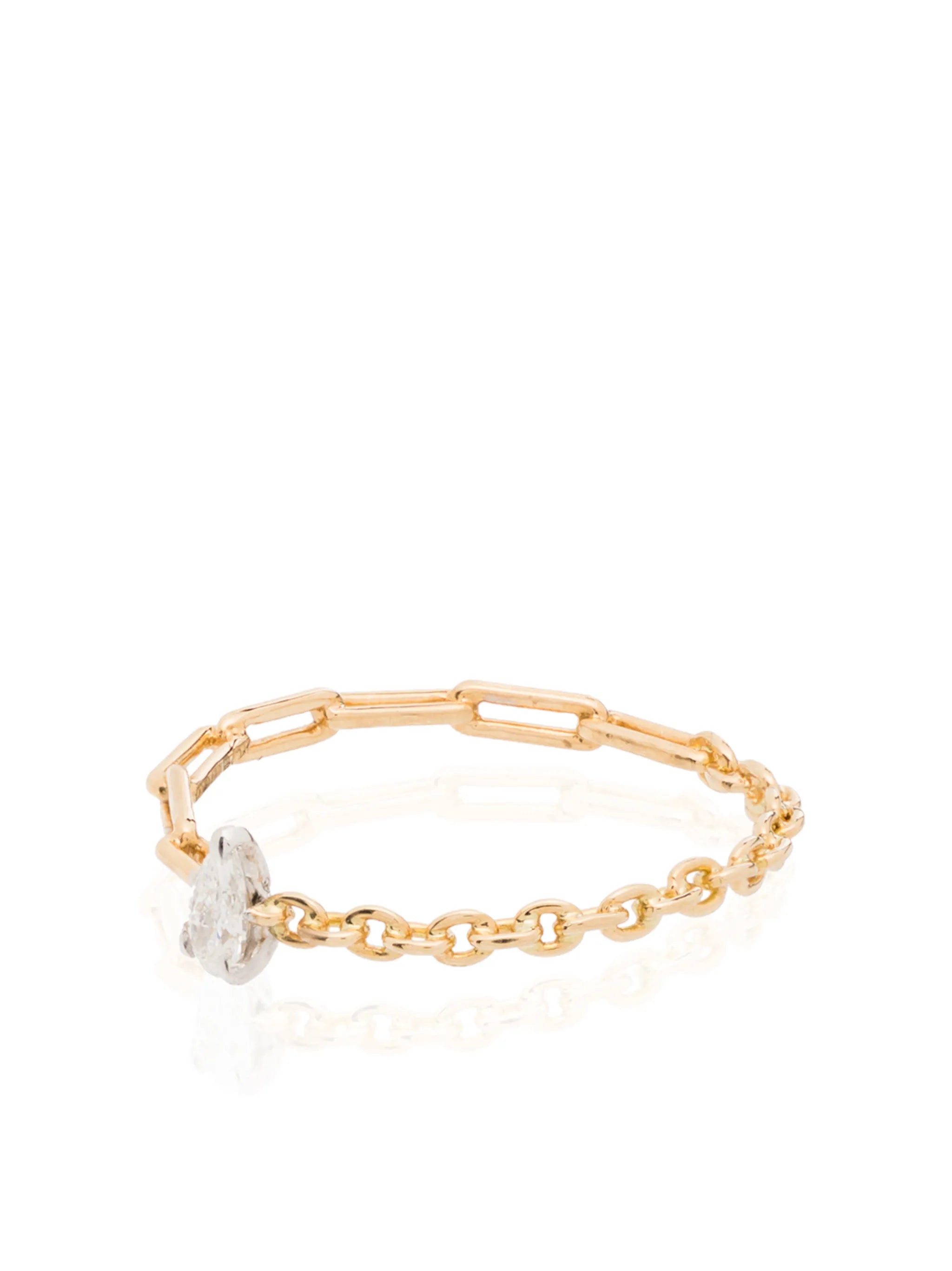 18kt yellow gold pear diamond ring