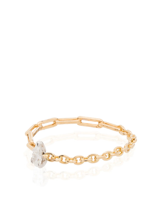 18kt yellow gold pear diamond ring