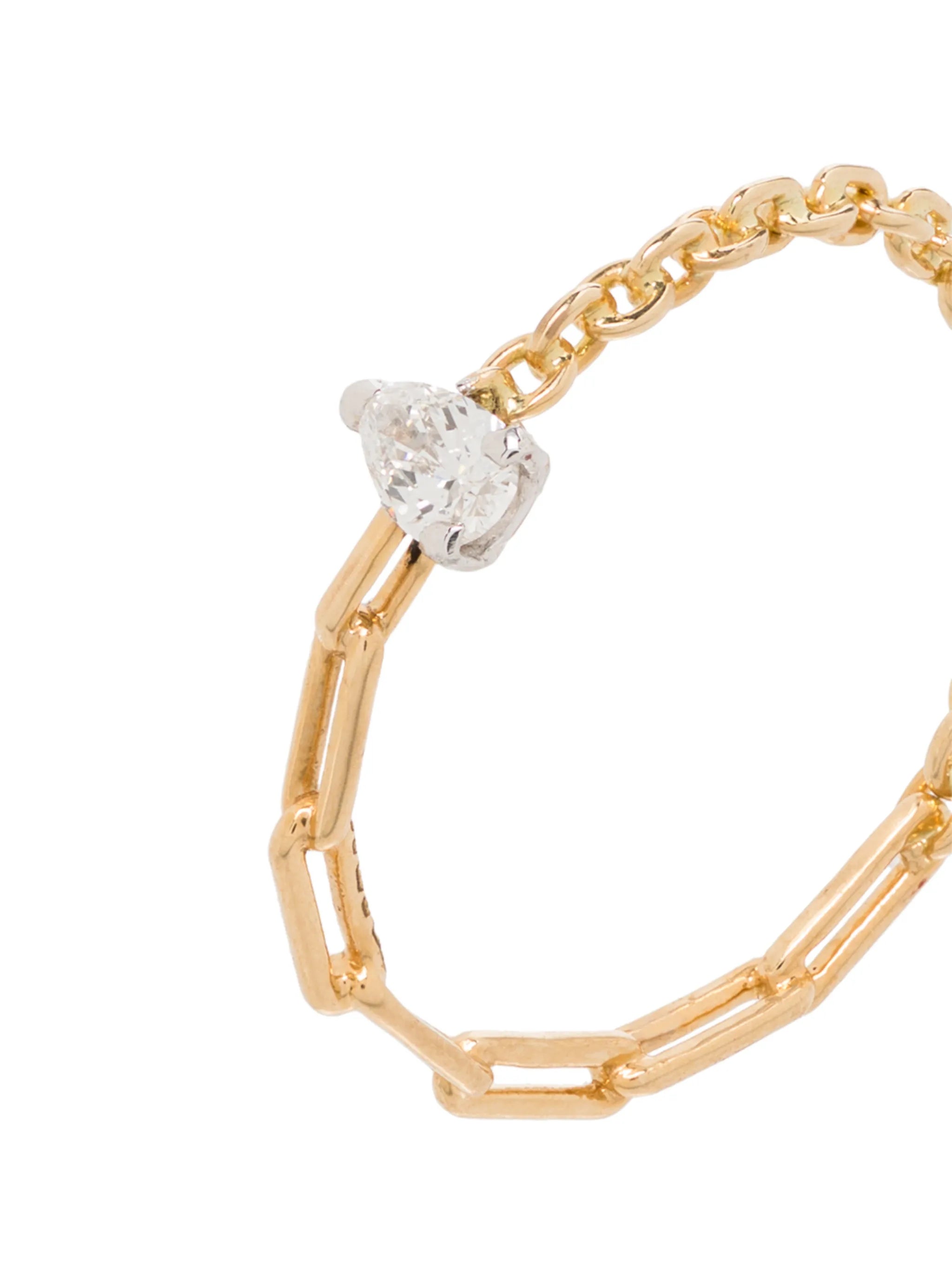 18kt yellow gold pear diamond ring