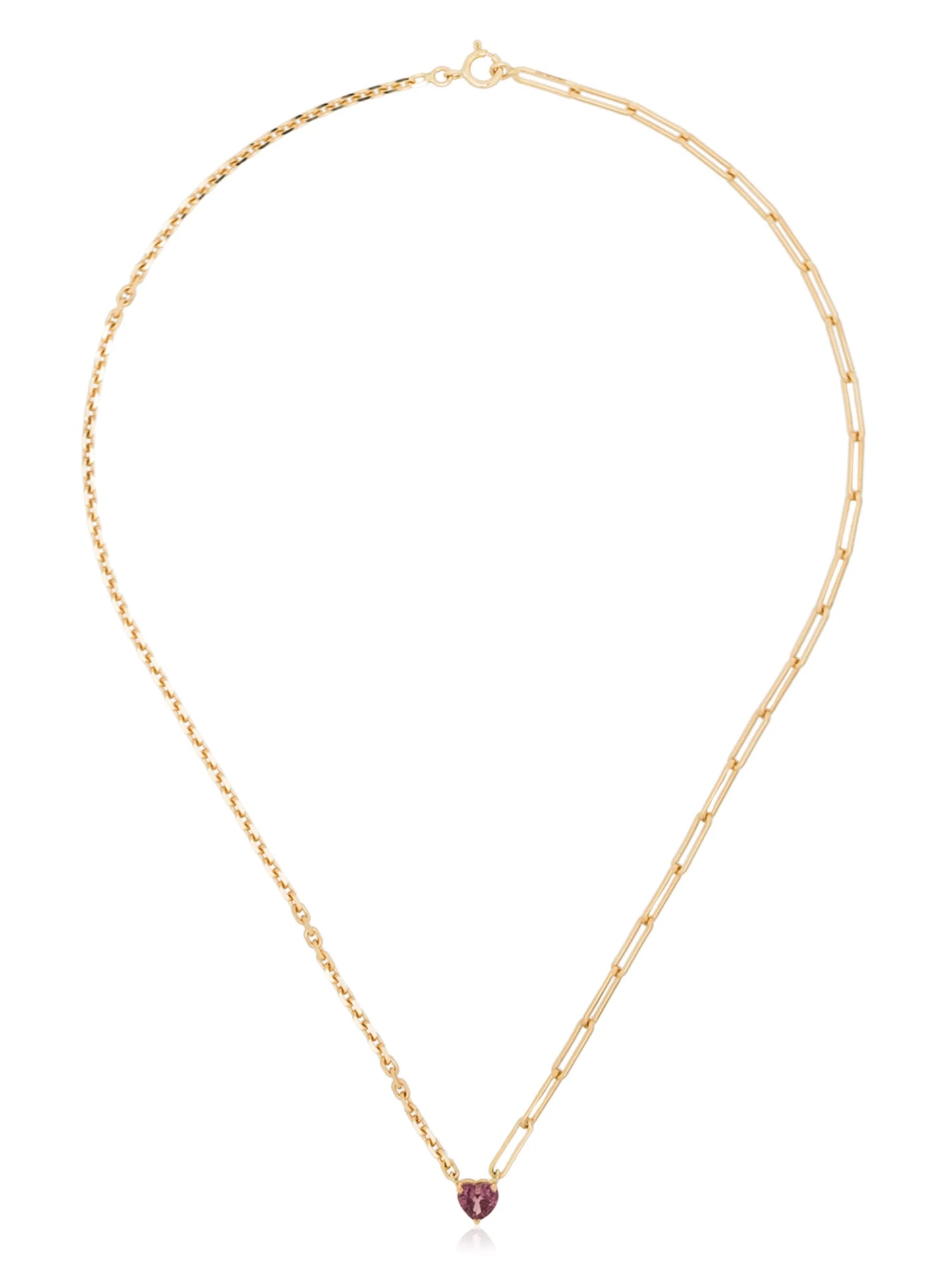 18kt yellow gold tourmaline-heart necklace