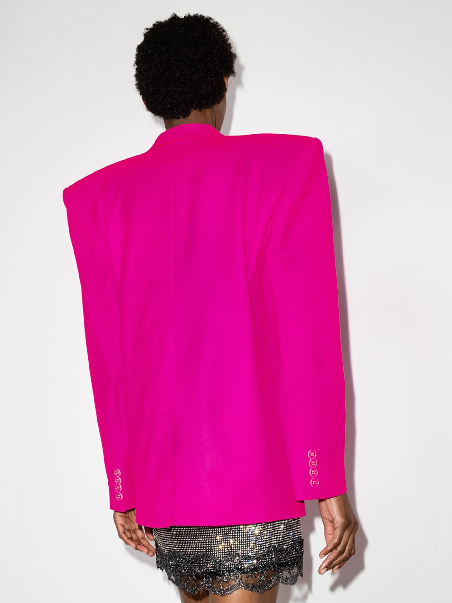 shoulder-pad single-breasted blazer