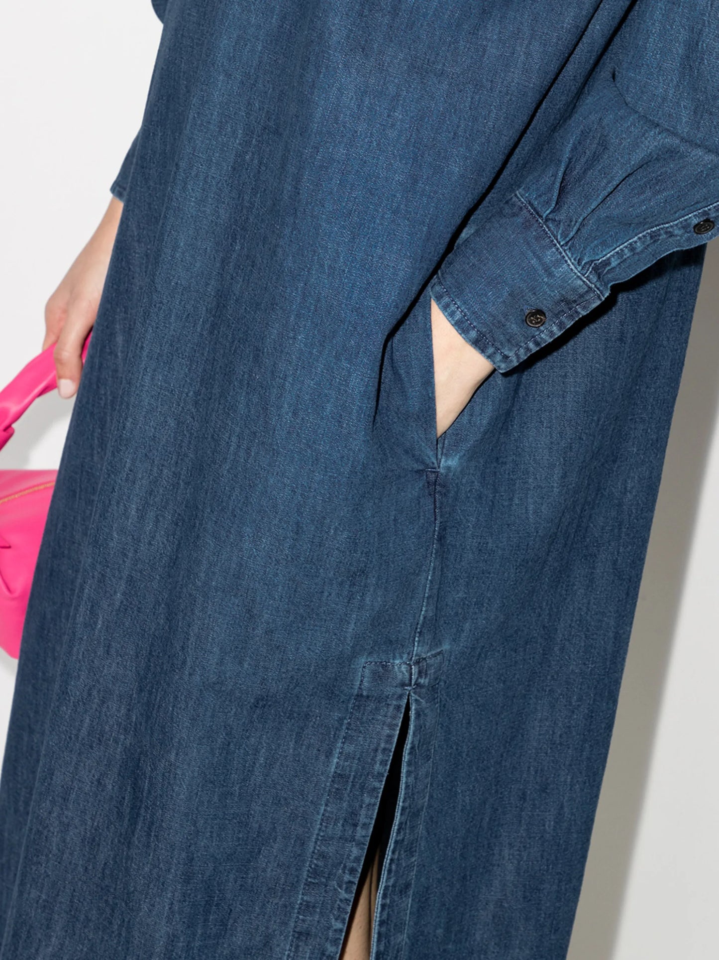 VGOLD cut-out neck denim dress