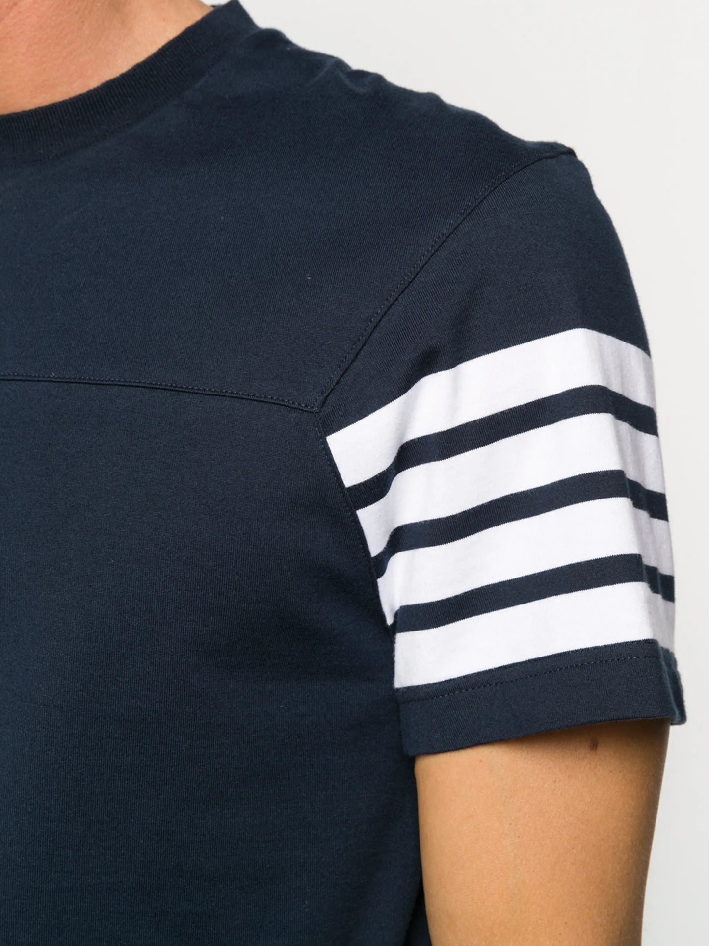 4-Bar stripe short-sleeve T-shirt