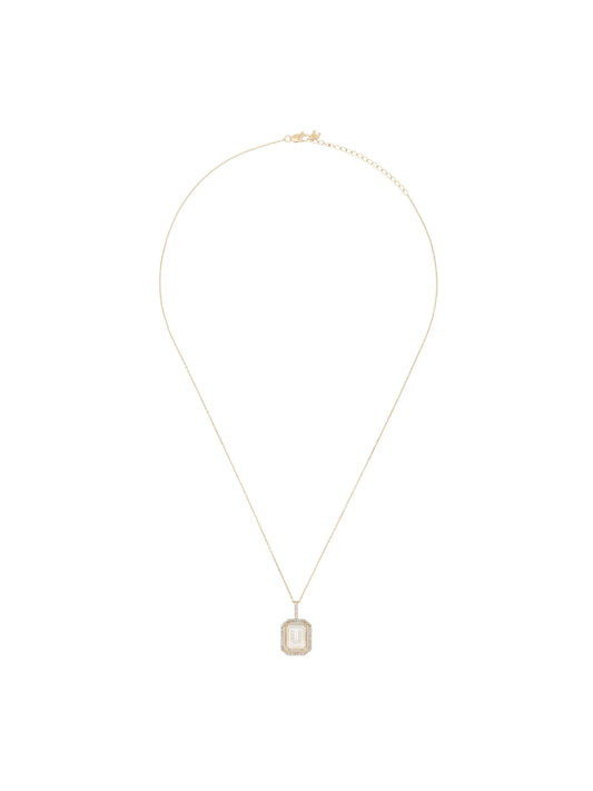 14kt yellow gold U-initial diamond necklace