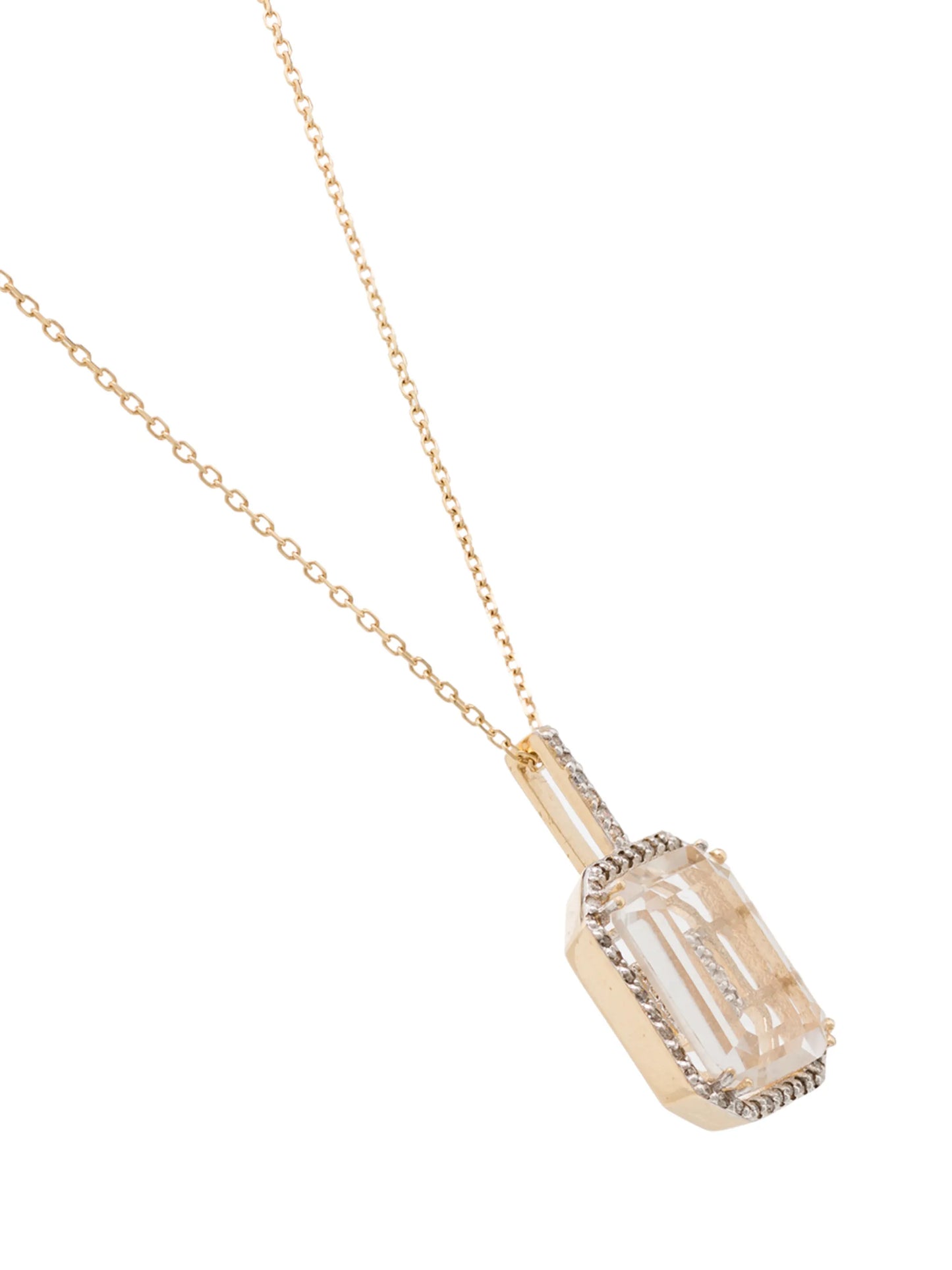 14kt yellow gold U-initial diamond necklace