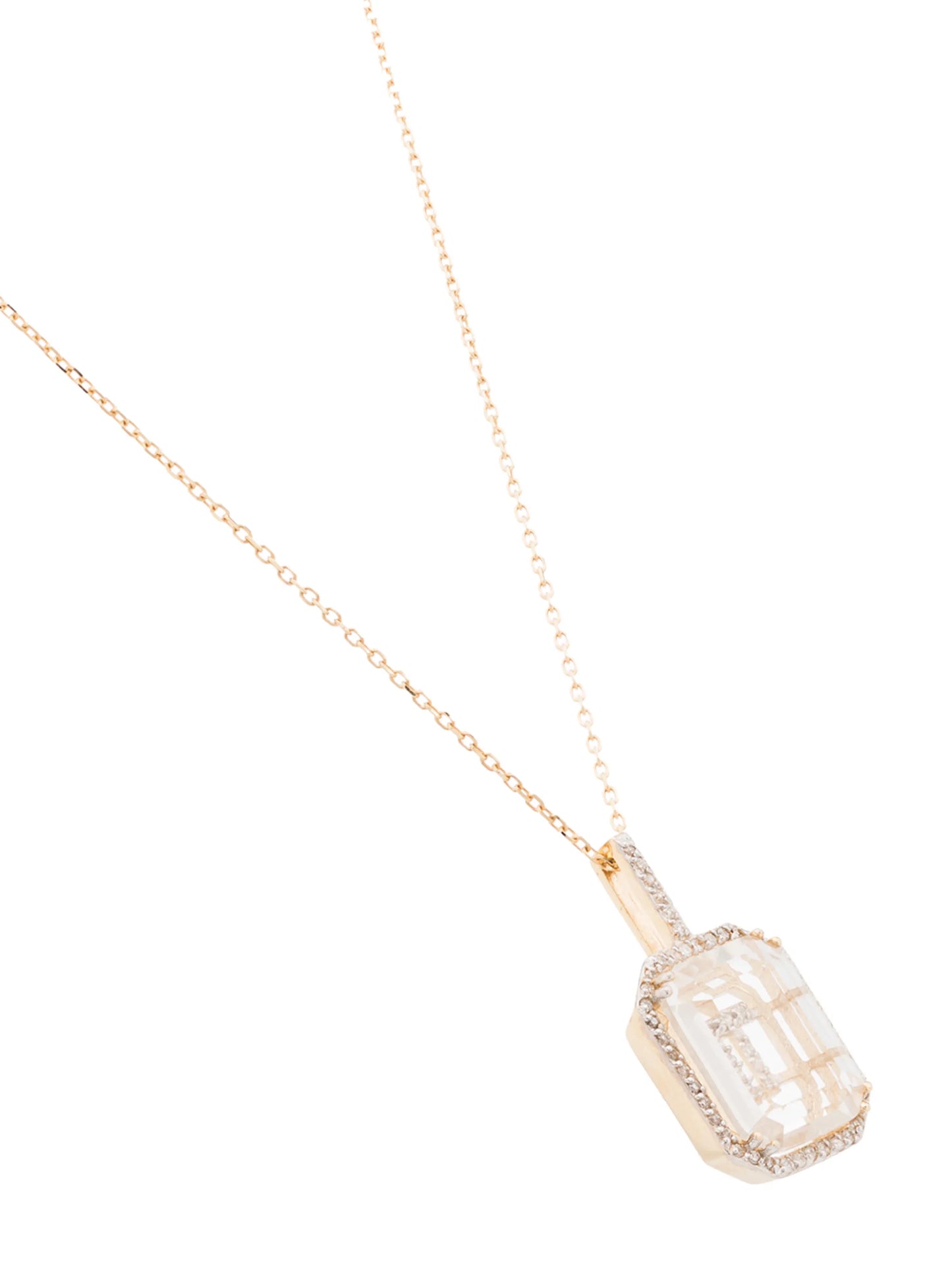 14kt yellow gold T diamond necklace