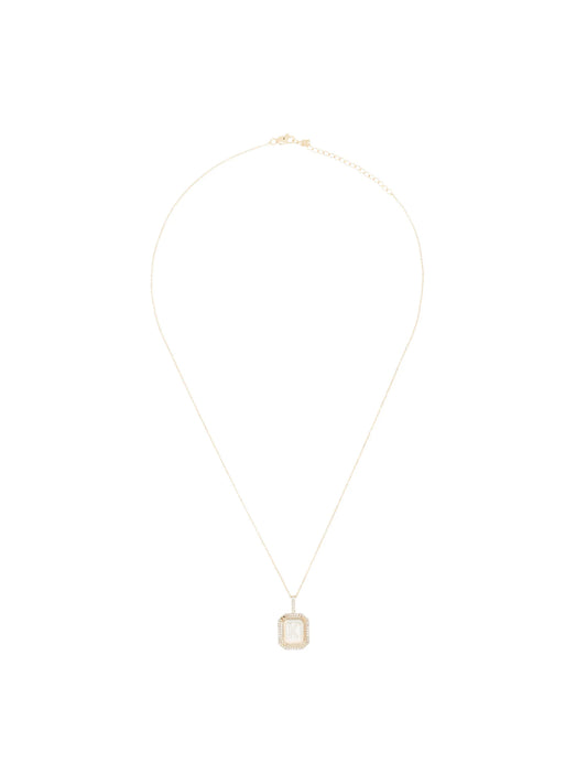14kt yellow gold K diamond necklace
