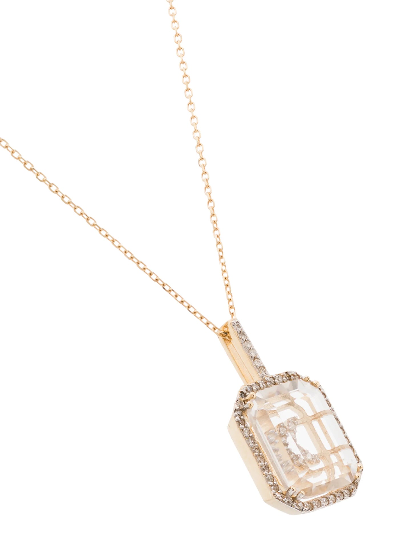 14kt yellow gold K diamond necklace