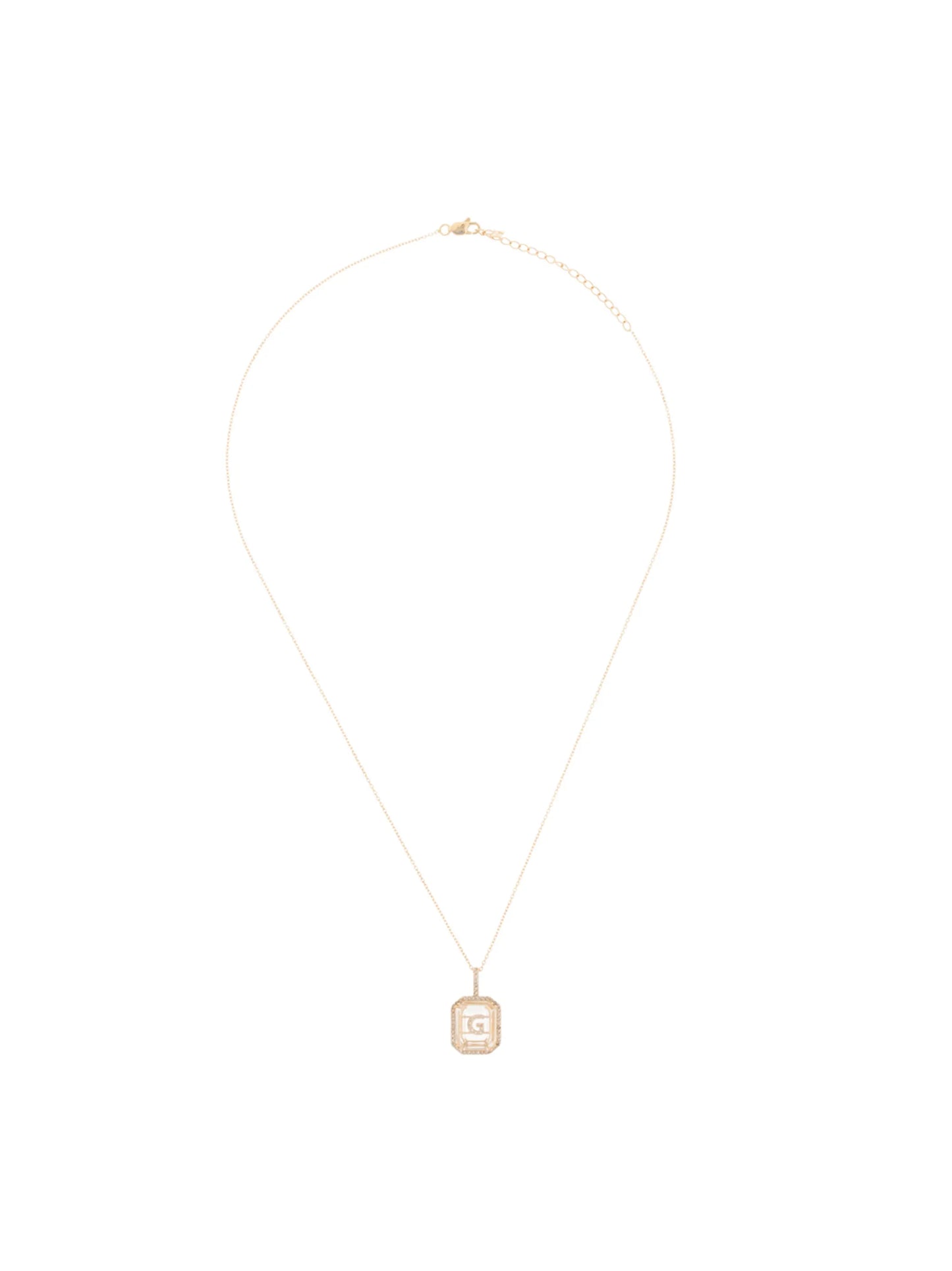 14kt yellow gold G diamond necklace