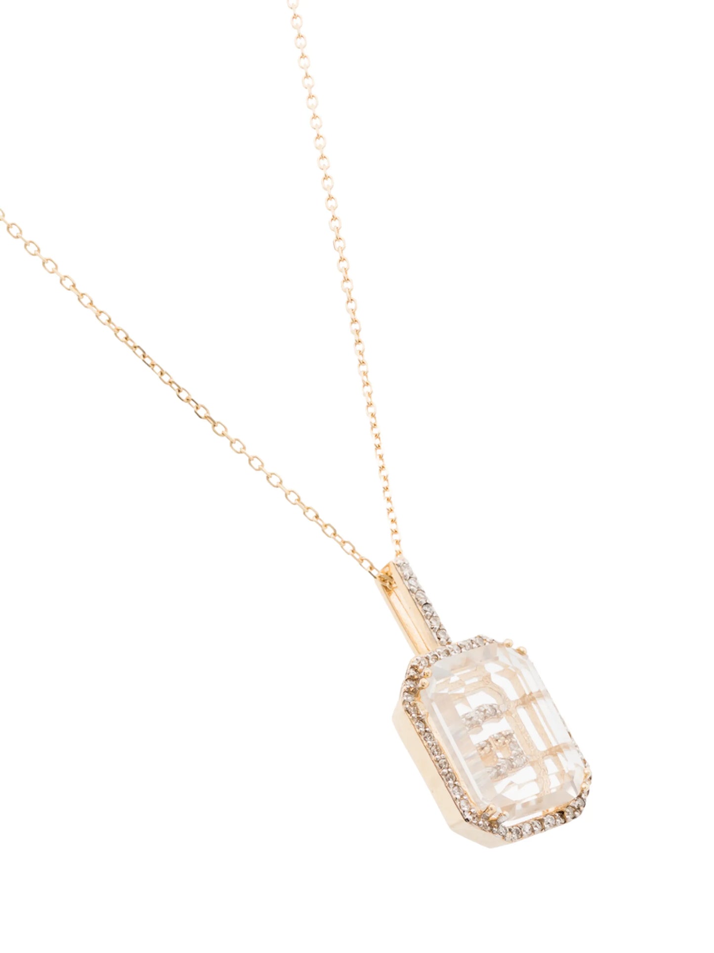 14kt yellow gold G diamond necklace